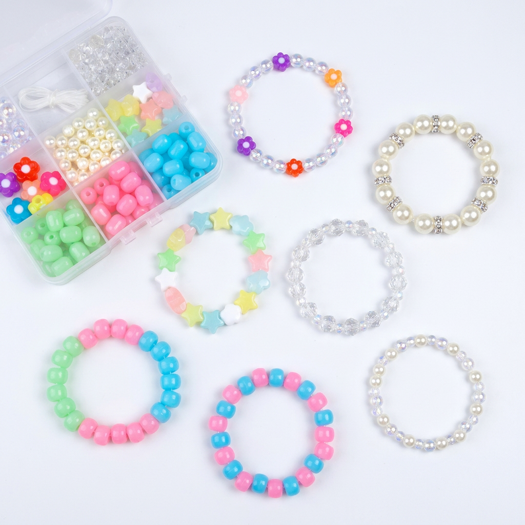 Bracelet Making Kit Pastel Candy 10 X 9.7 cm 9 comp Box