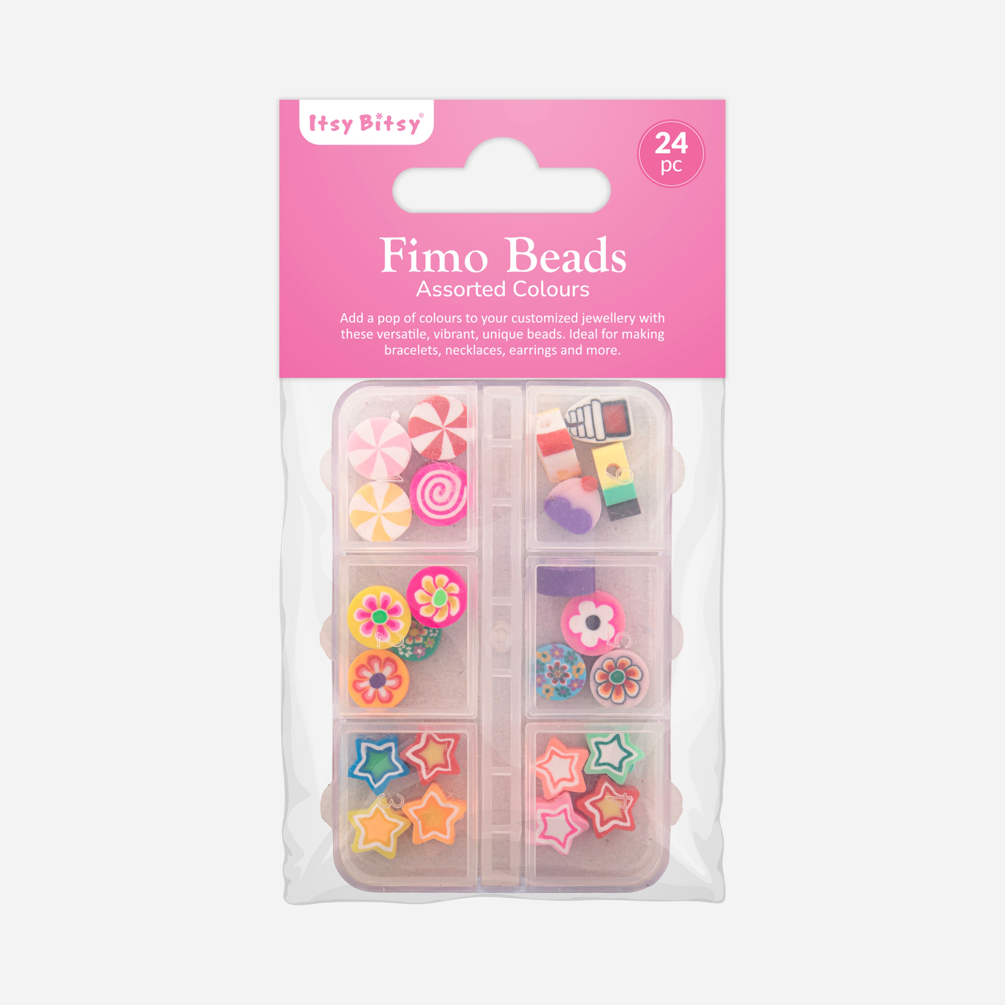 Fimo Beads Pastel Pop 7.5 X 5cm 6 comp Box