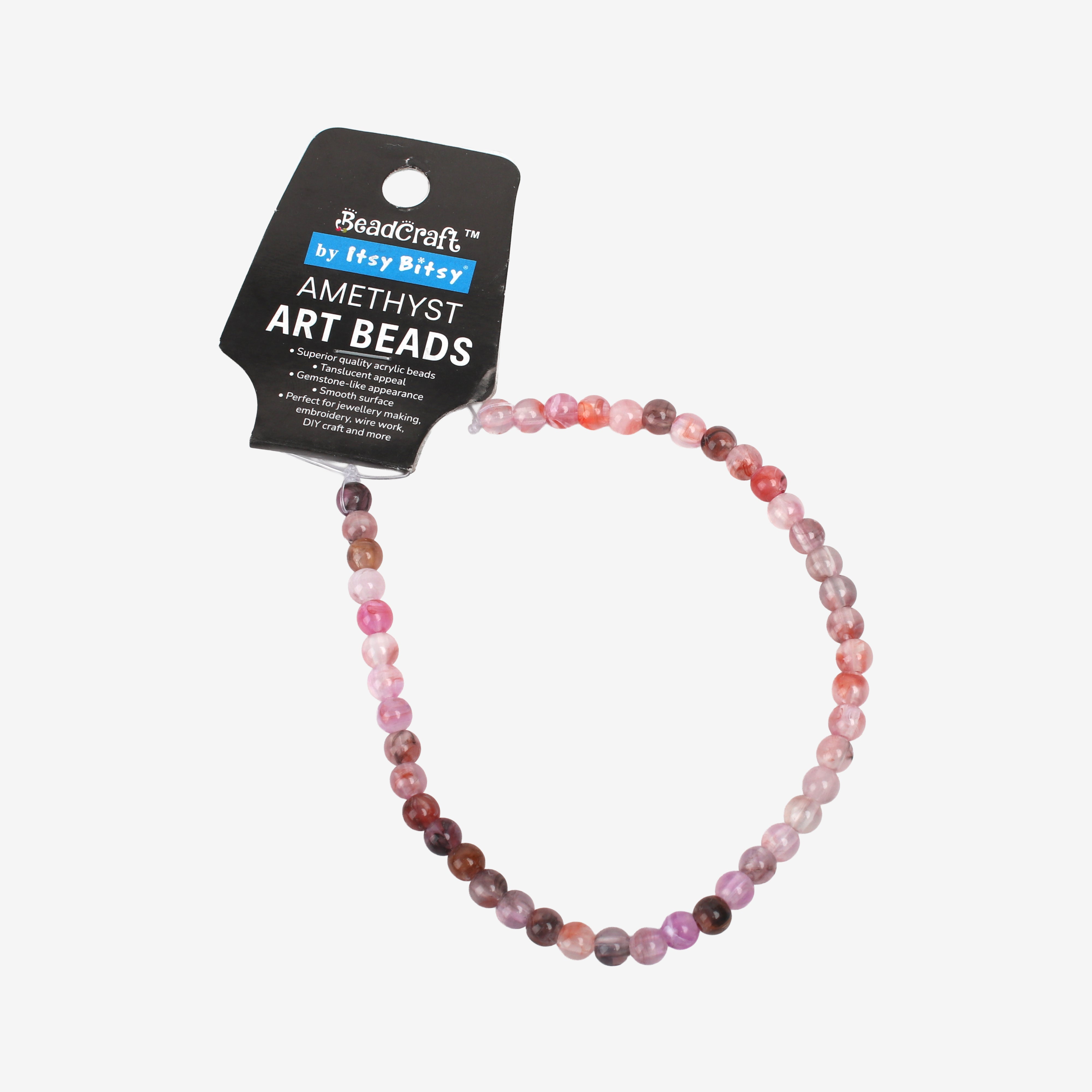 Amethyst Art Beads Round 6mm 45 Beads 1 String