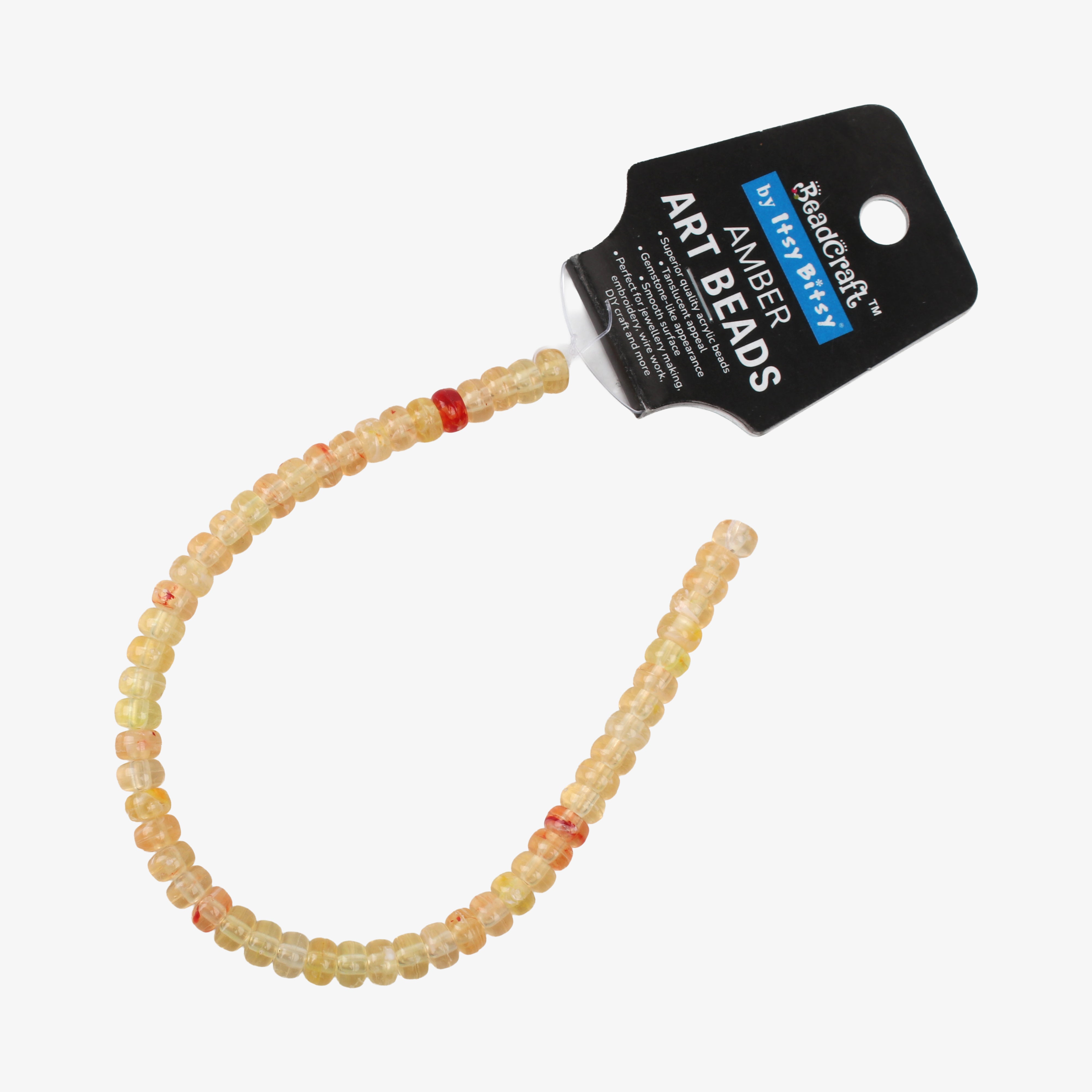 Amber Art Beads Rondelle 8mm 54 Beads 1 String