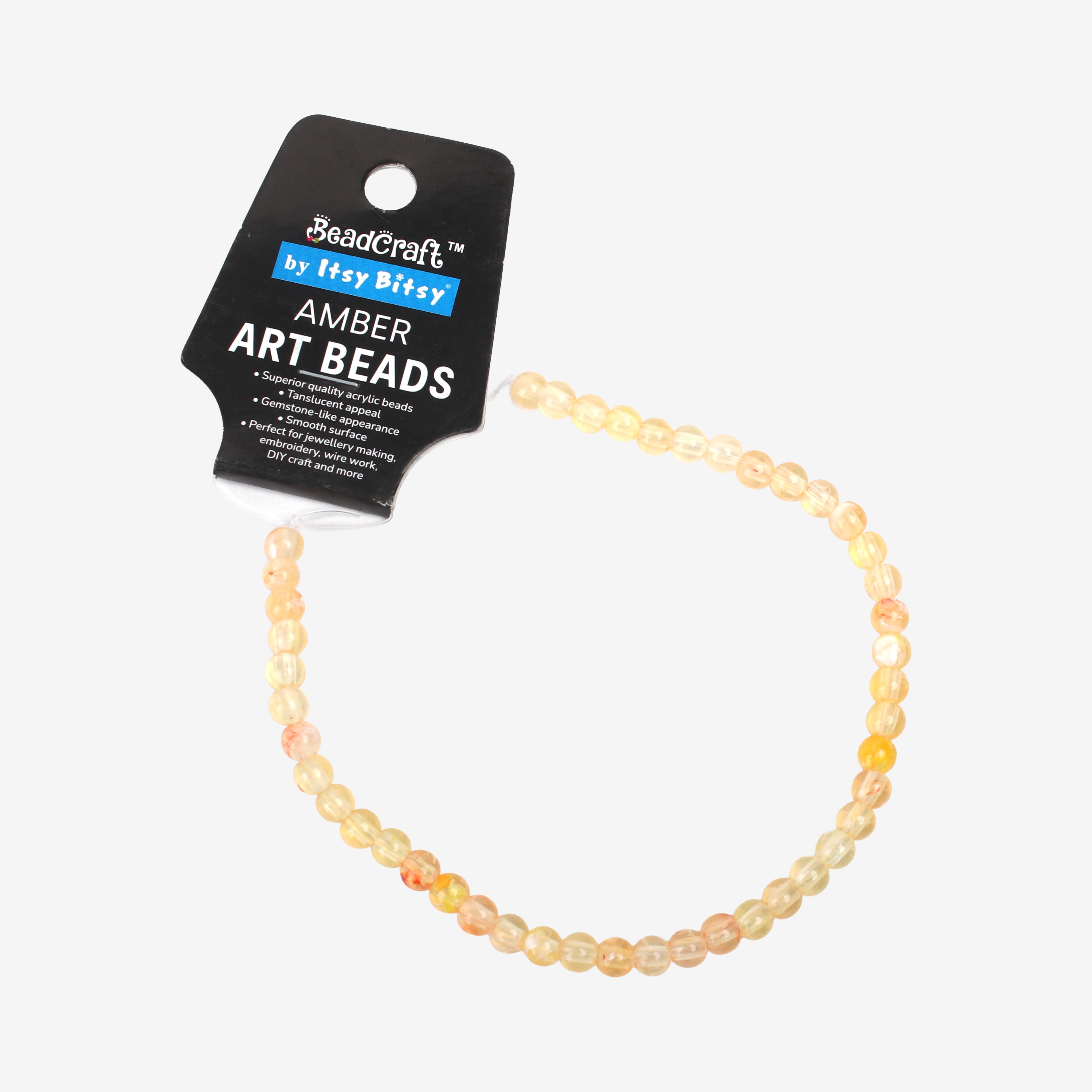 Amber Art Beads Round 6mm 45 Beads 1 String