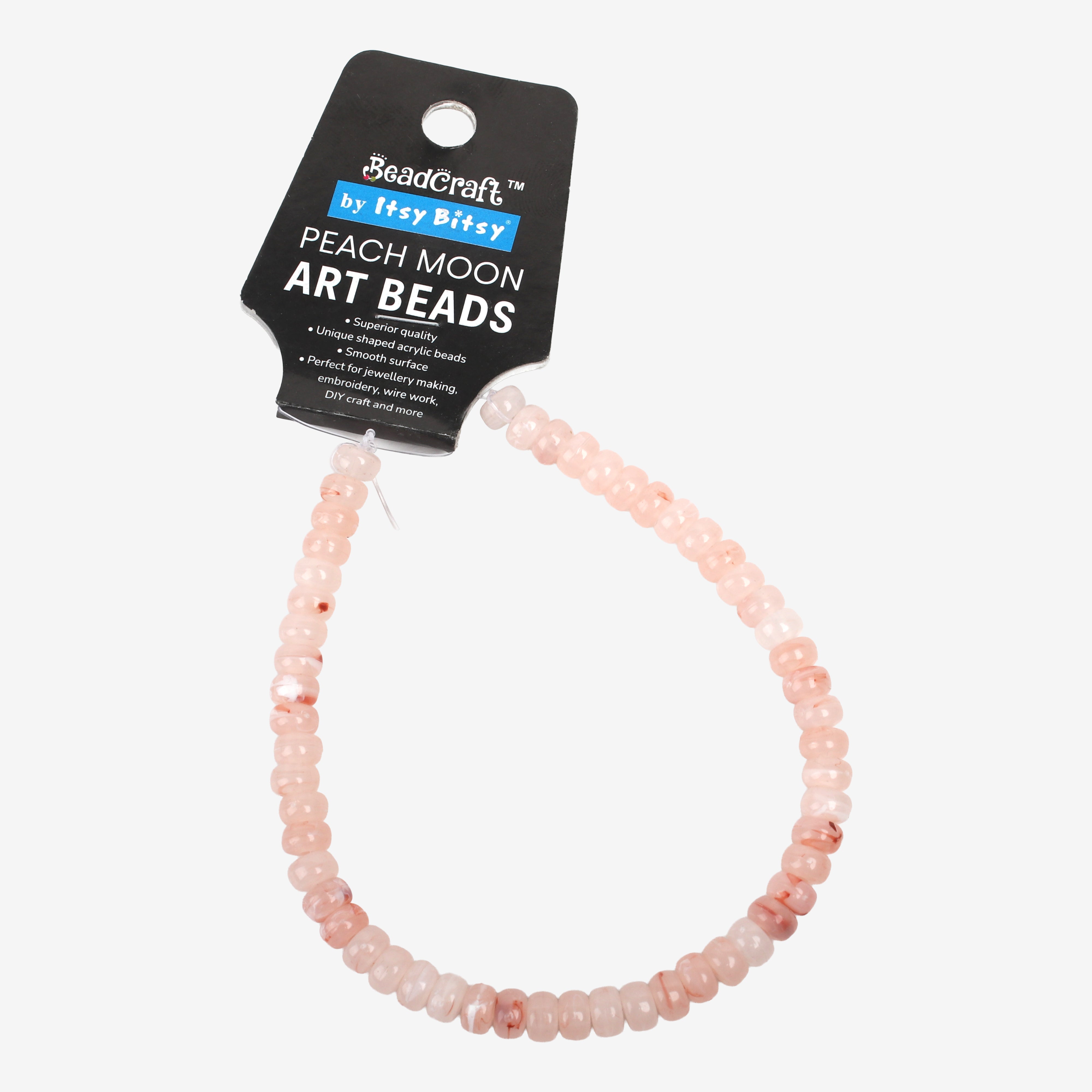 Peach Moon Art Beads Rondelle 8mm 54 Beads 1 String