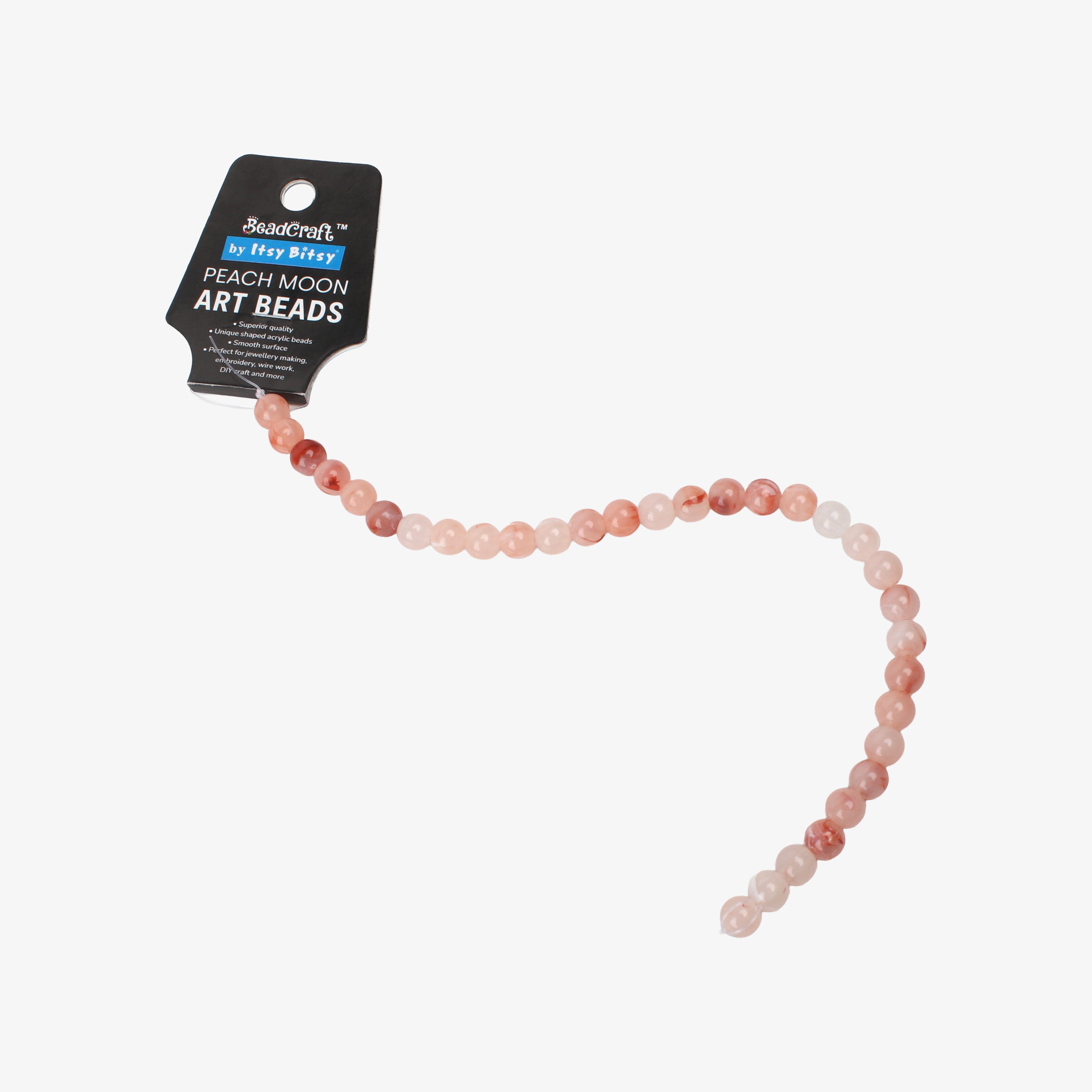 Peach Moon Art Beads Round 8mm 32 Beads 1 String