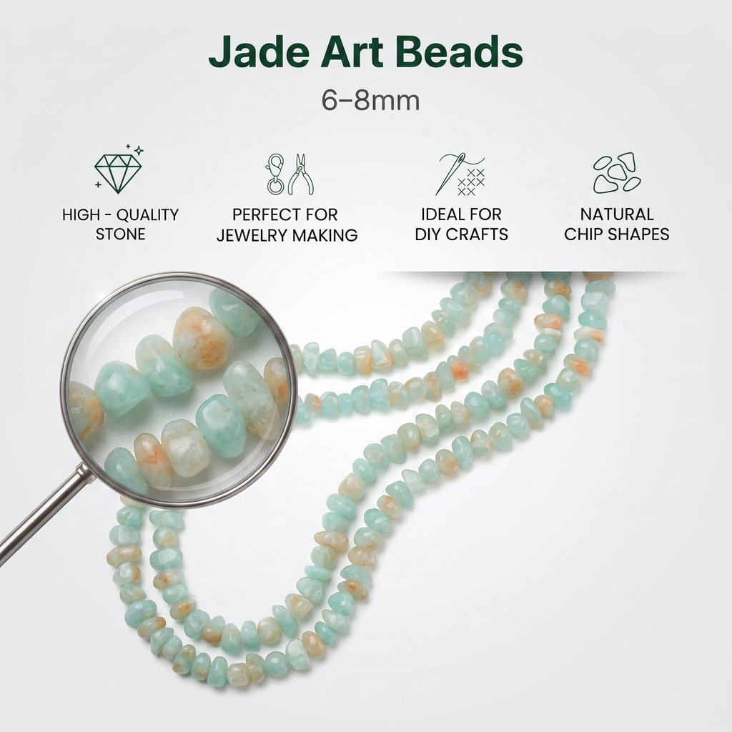 Jade Art Beads SHAPE?? 6/8mm 54 Beads 1 String