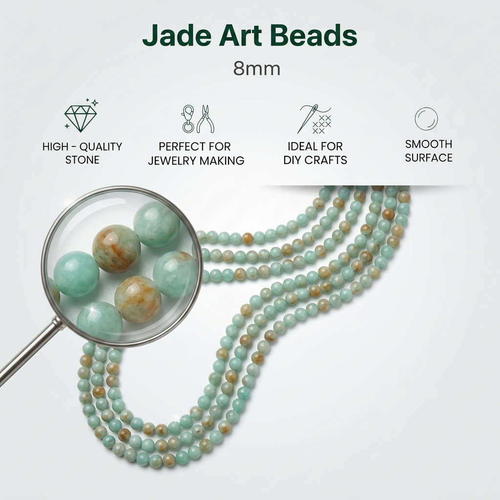 Jade Art Beads Round 8mm 32 Beads 1 String