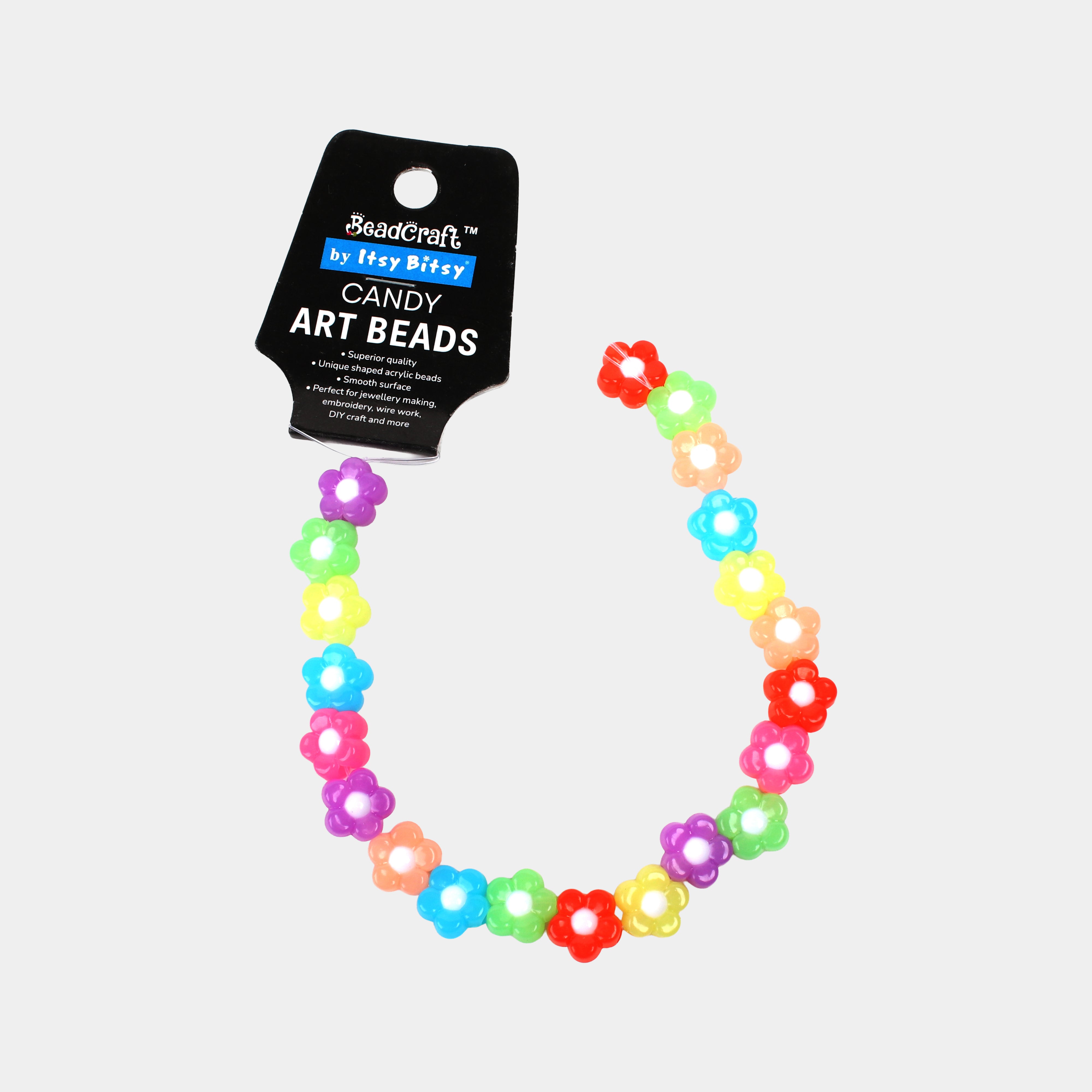 Candy Art Beads Flower 6mm 21 Beads 1 String