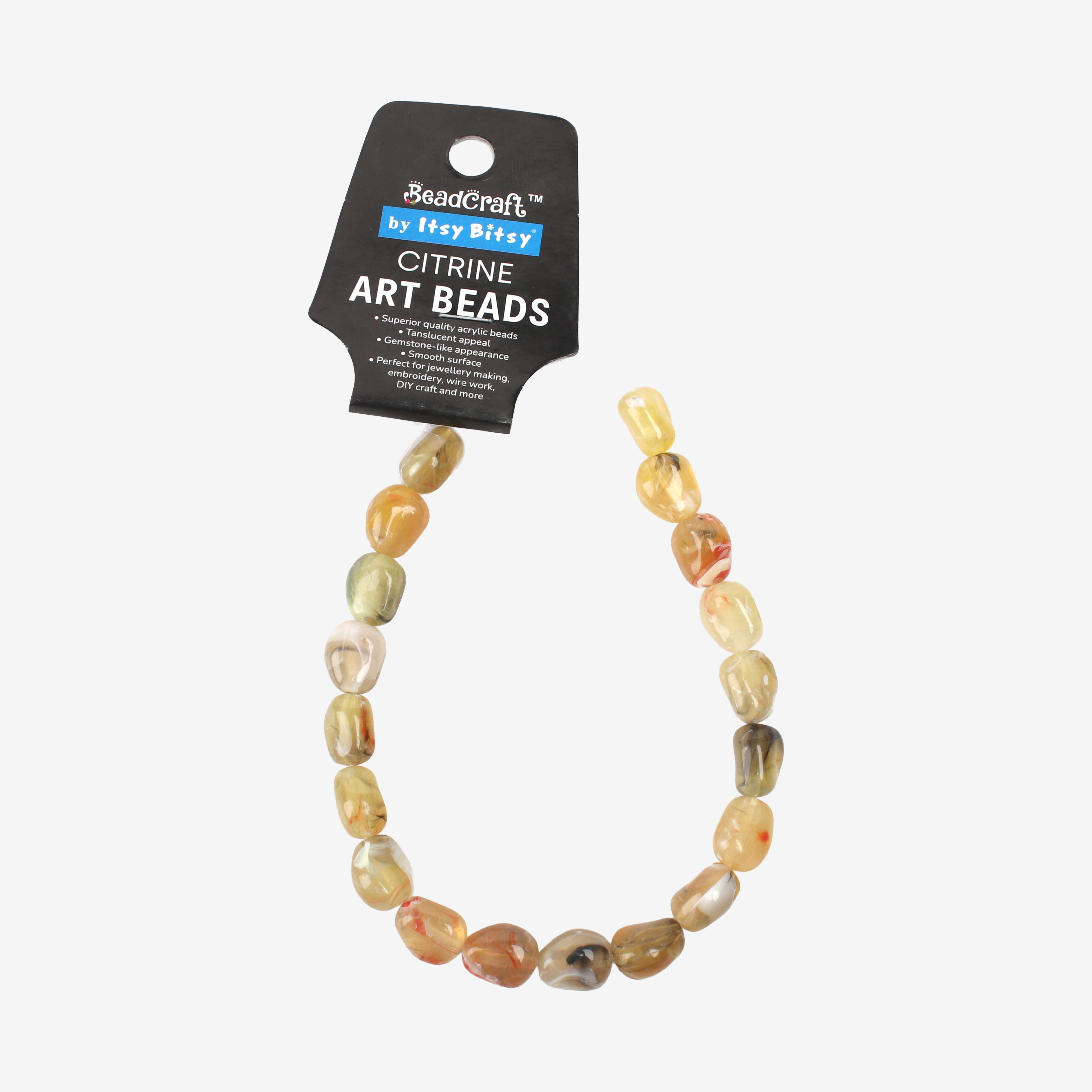 Citrine Art Beads Oval 10mm 19 Beads 1 String