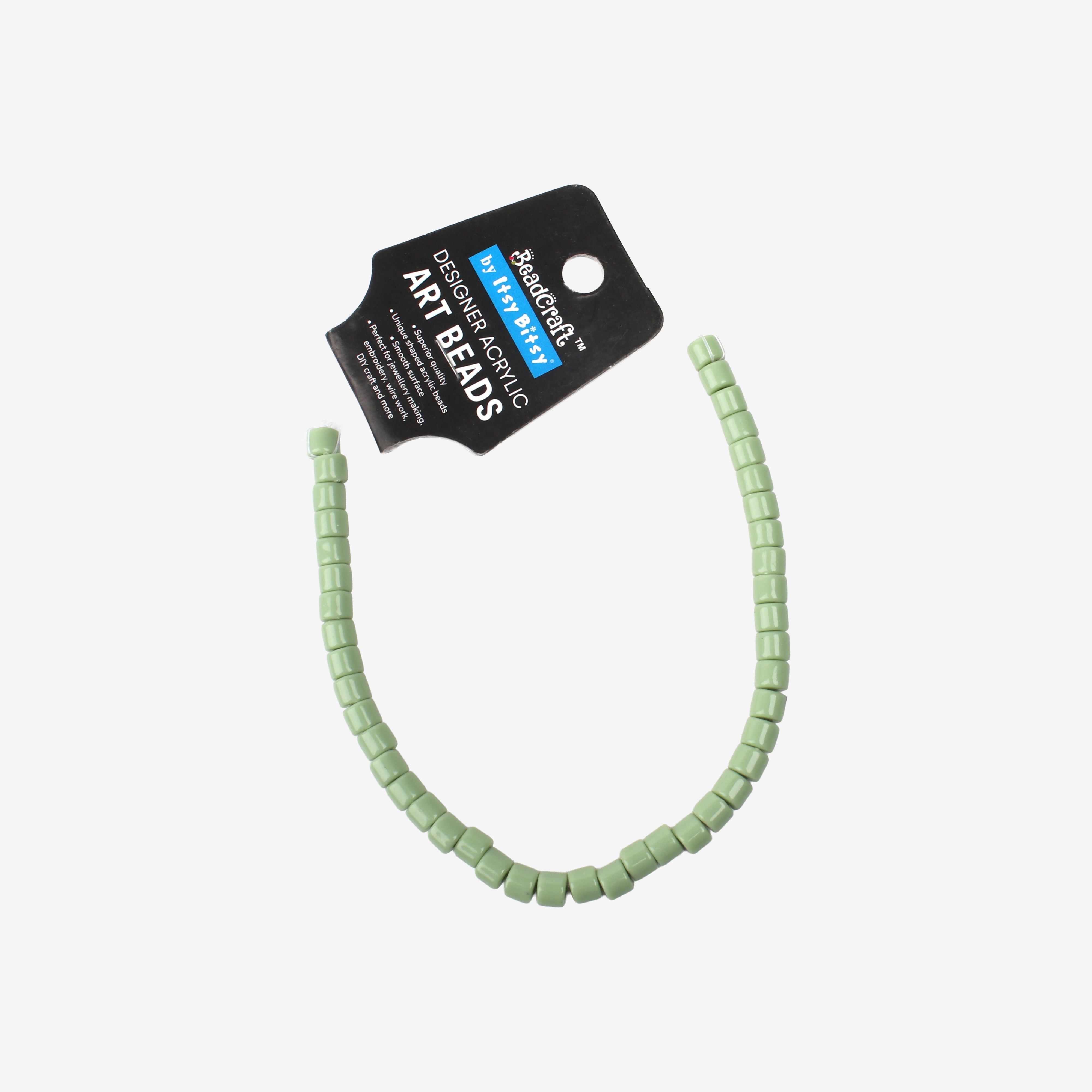 Designer Acrylic Art Beads Pistachio Green 6mm 43 Beads 1 String