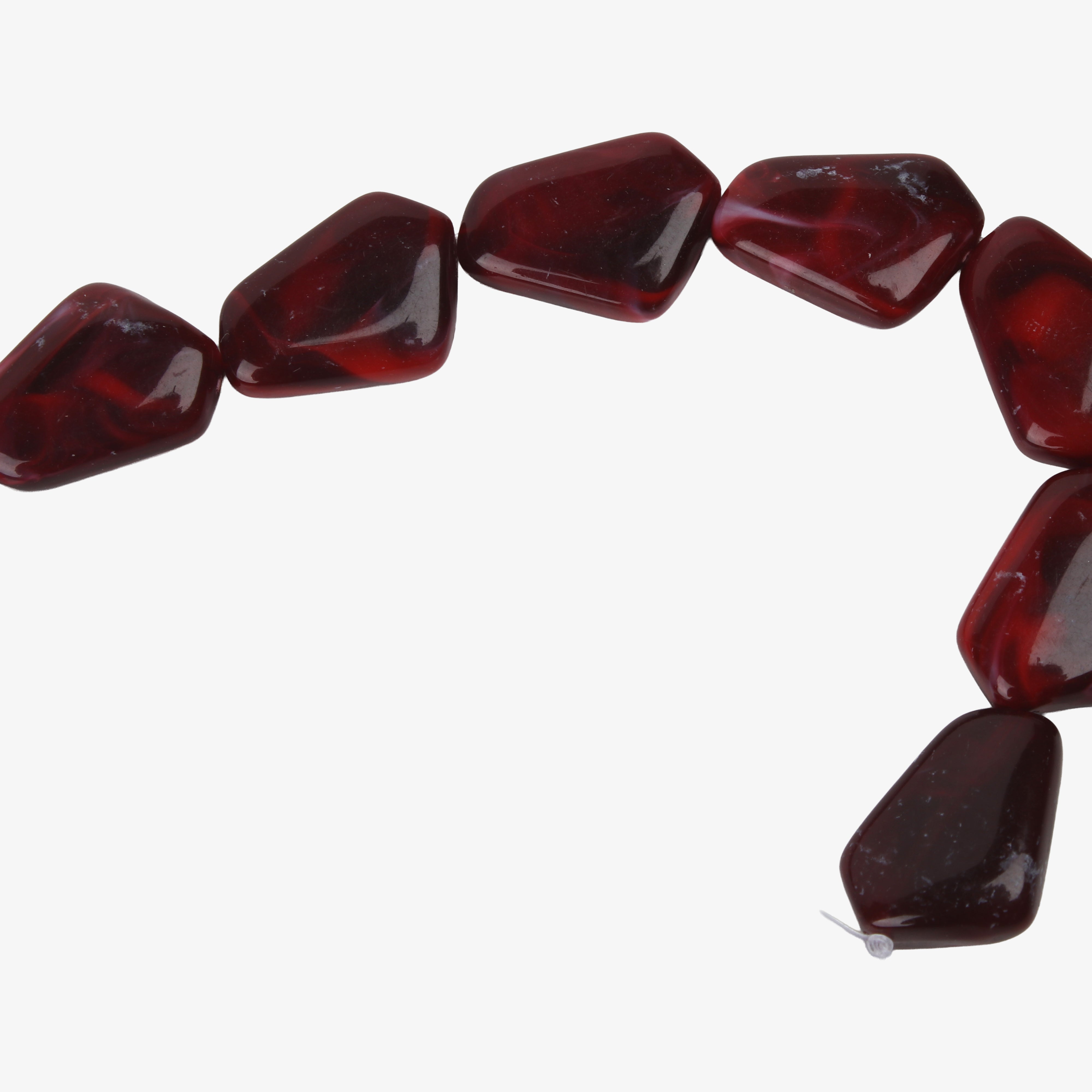 Designer Acrylic Art Beads Garnet Red 9 Beads 1 String