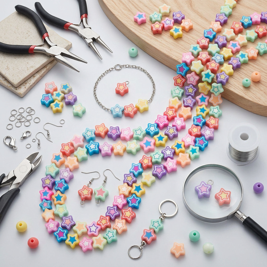 Fimo Art Beads Assorted Sizes 28 Beads 1 String