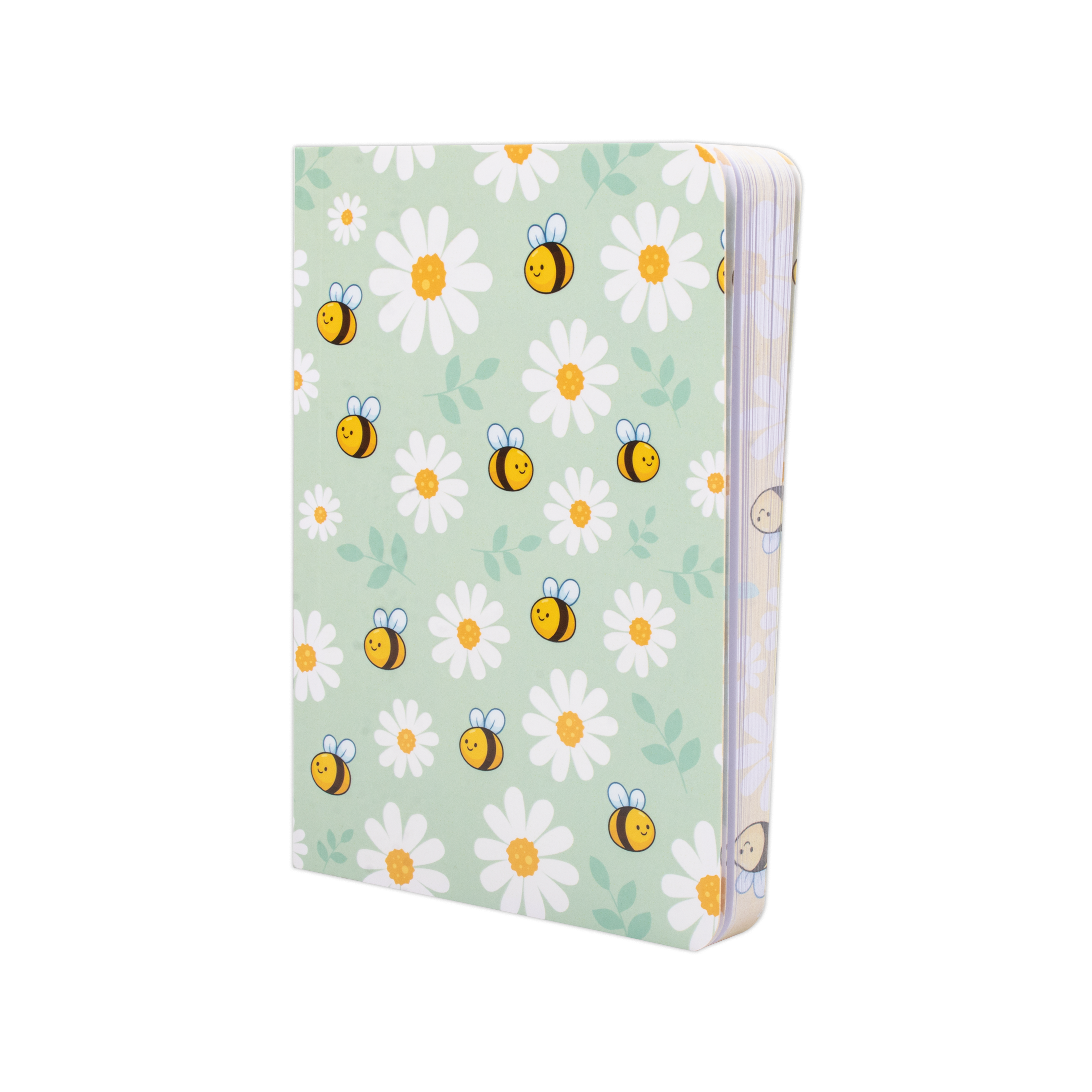 Softbound Ruled Notebook Flowers & Bees Edge Printed A6 128pages 100gsm
