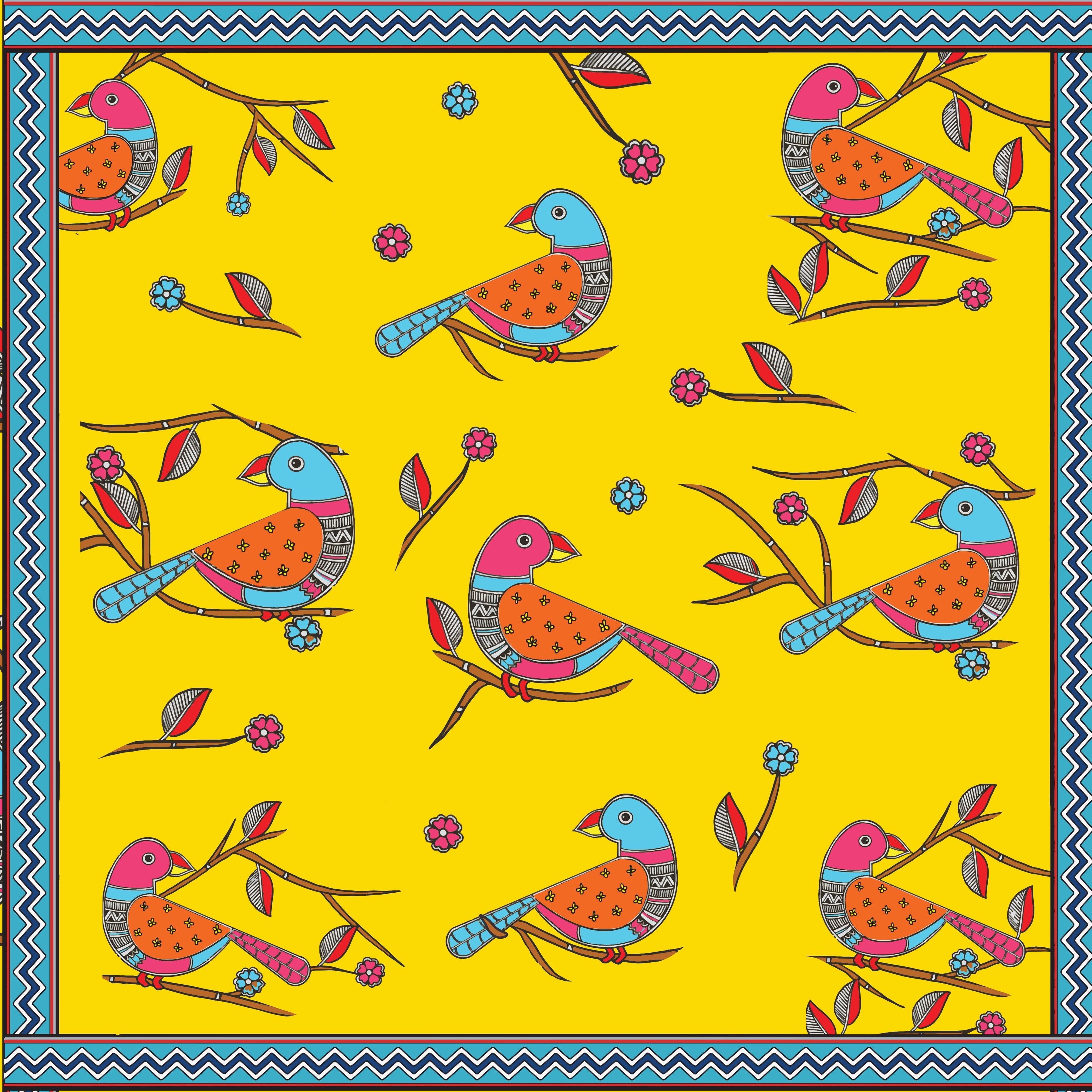 Paper Pack Madhubani 12 X 12inch 250gsm 12 Sheet