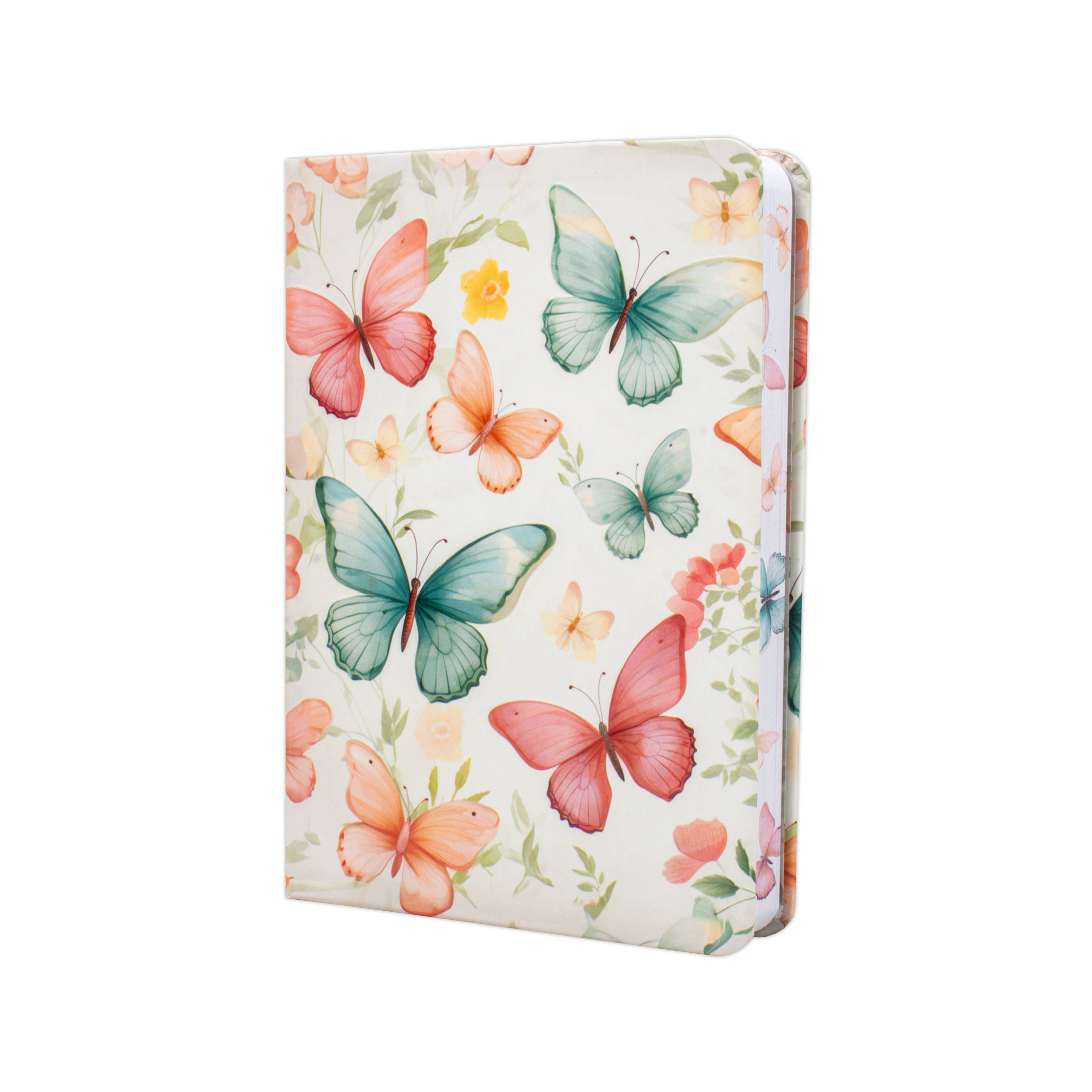 Hardbound Ruled Notebook Butterfly Garden Edge Printed With Elastic Band A6 192pages 100gsm