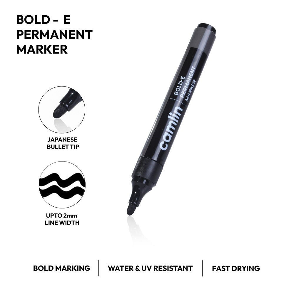 Camlin Bold-E Permanent Marker Black