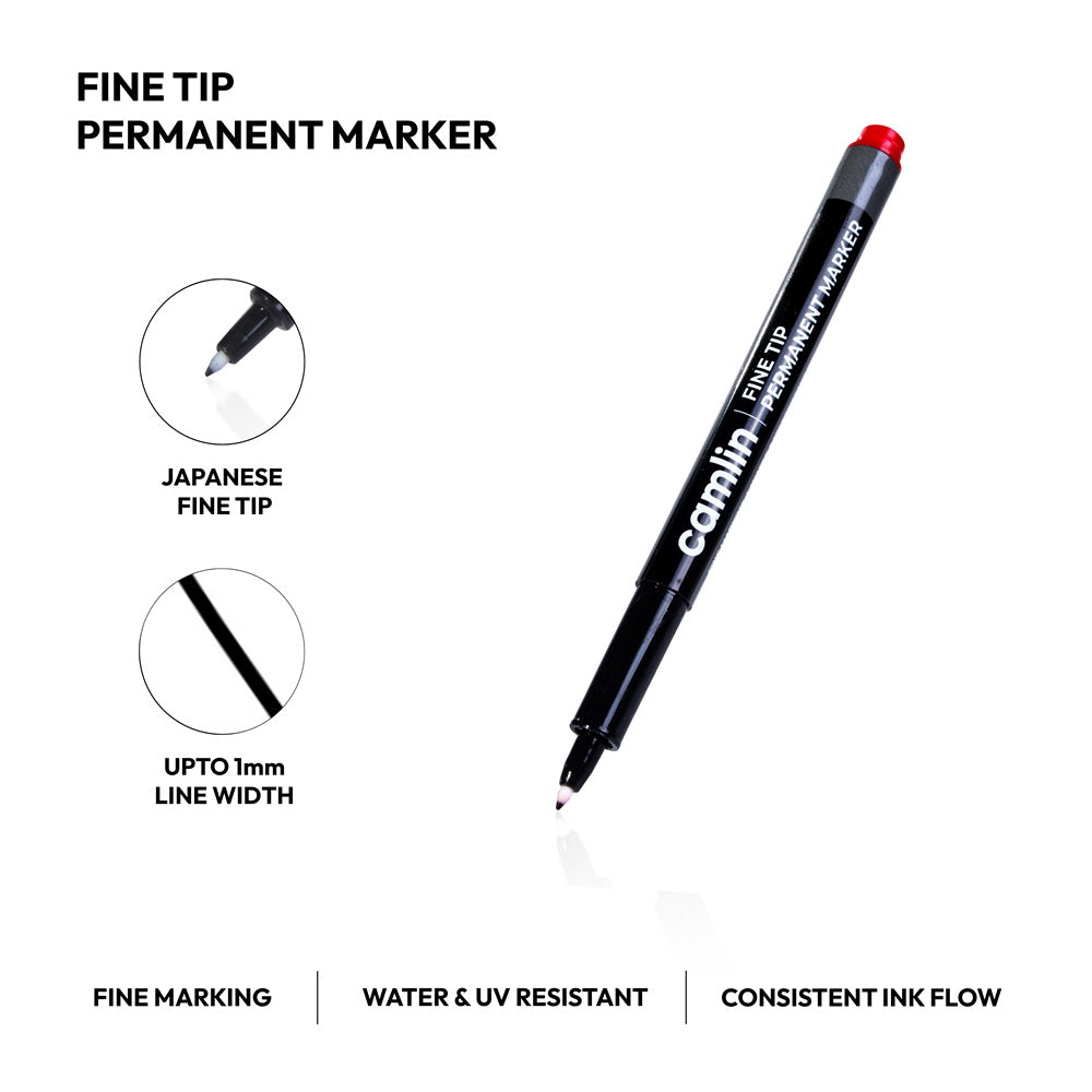 Fine Tip Permanent Marker Red Camlin