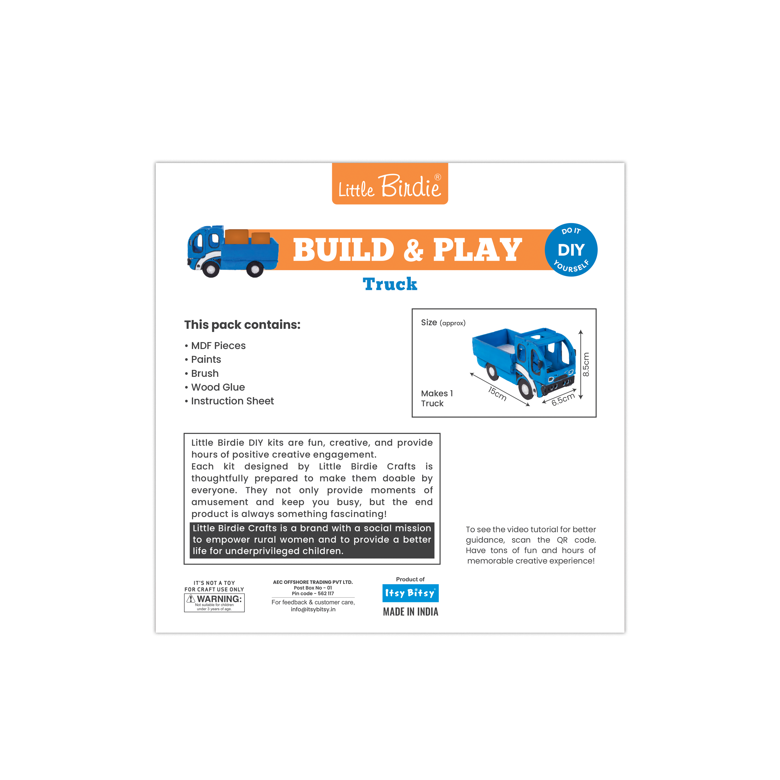 DIY Build and Paint Kit - Truck, 1 Box