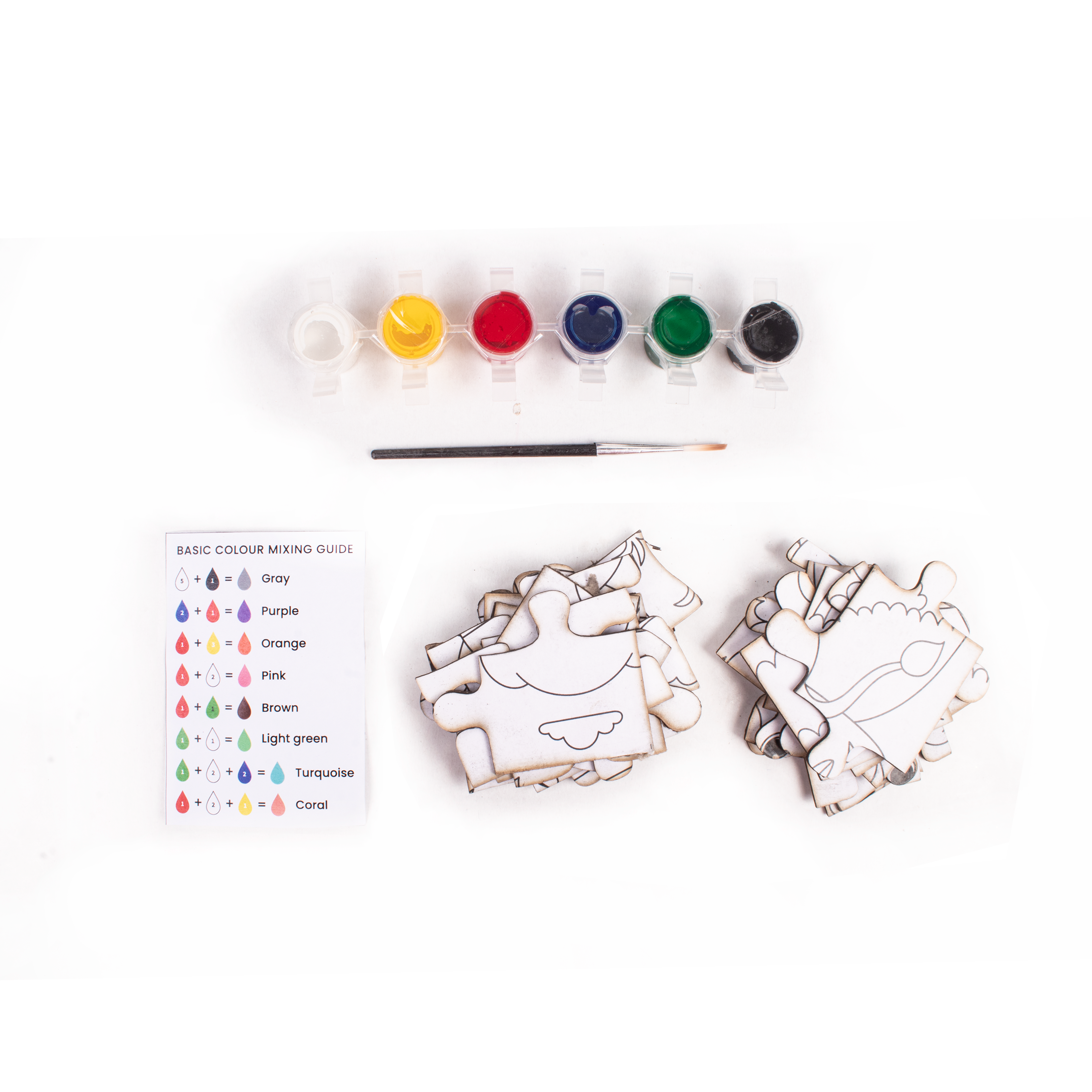 DIY Paint and Play Jigsaw Puzzle Kit - Lion & Dino, 1 Box