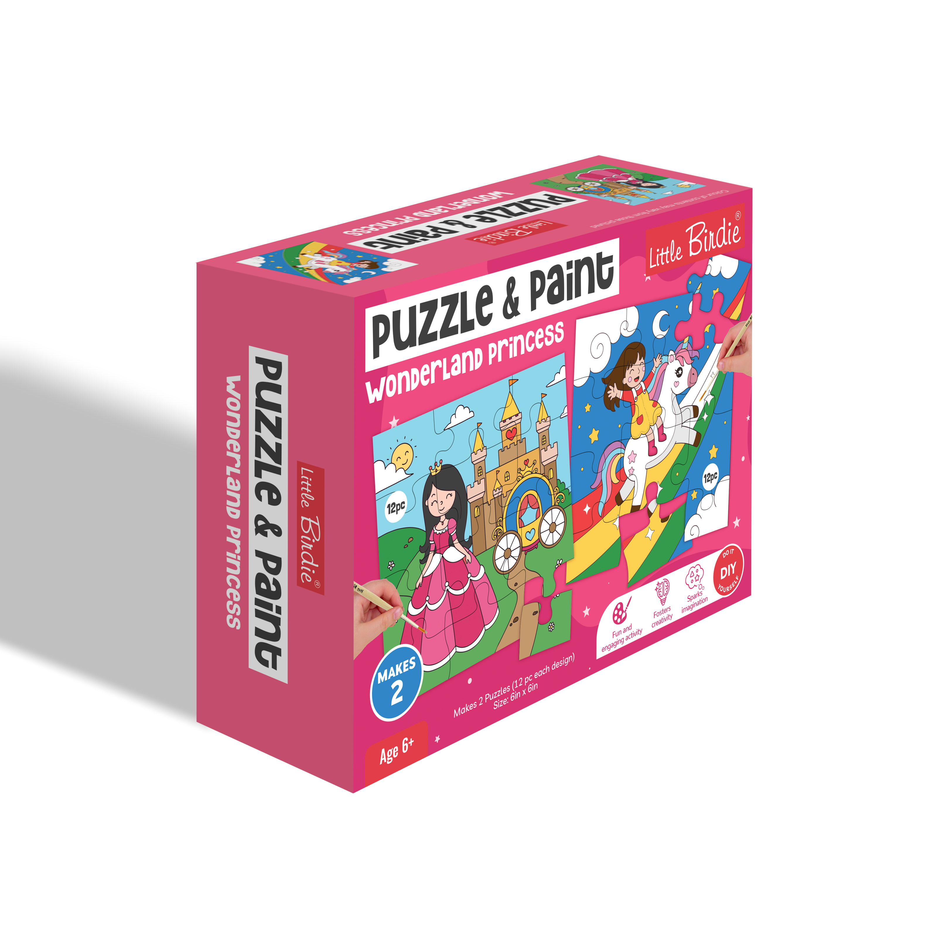 DIY Paint and Play Jigsaw Puzzle Kit- Wonderland Princess, 1 Box