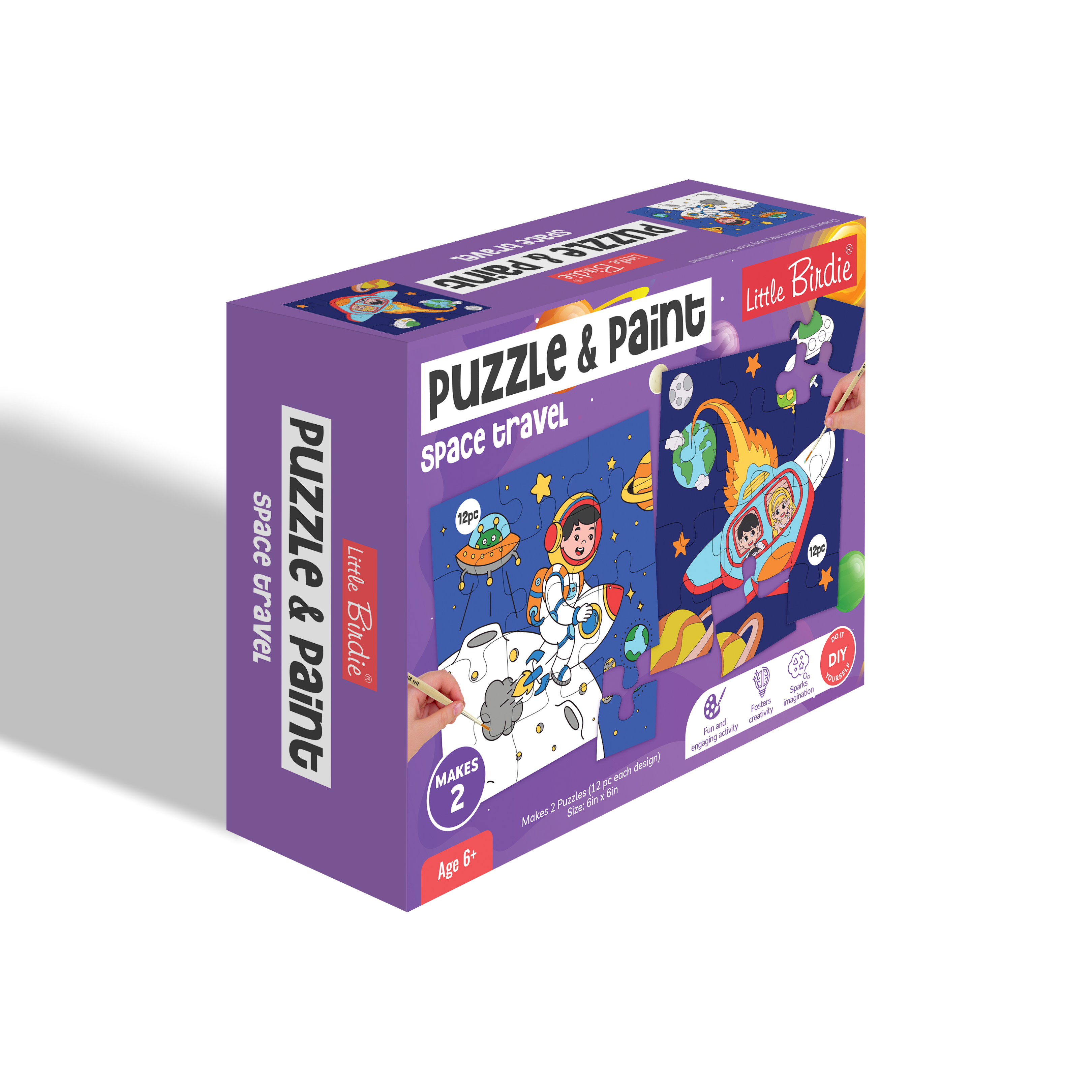 DIY Paint and Play Jigsaw Puzzle Kit - Space Travel, 1 Box