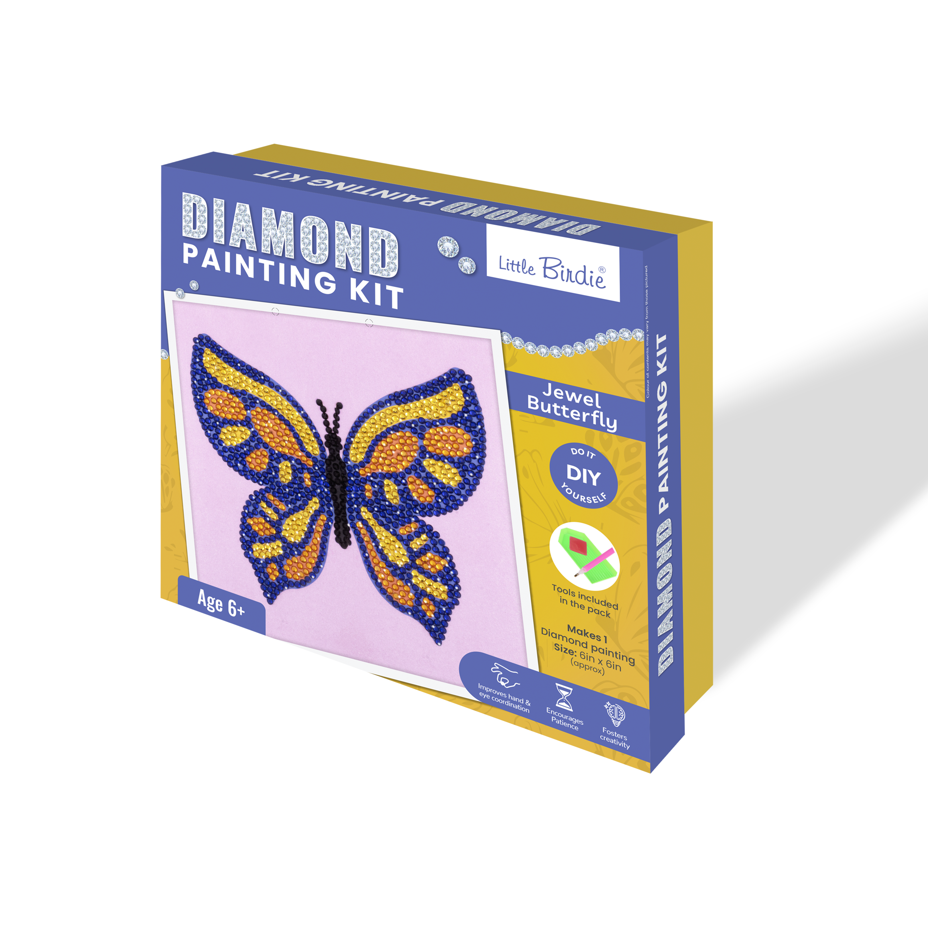 DIY Diamond Painting Kit - Jewel Butterfly, 1Box