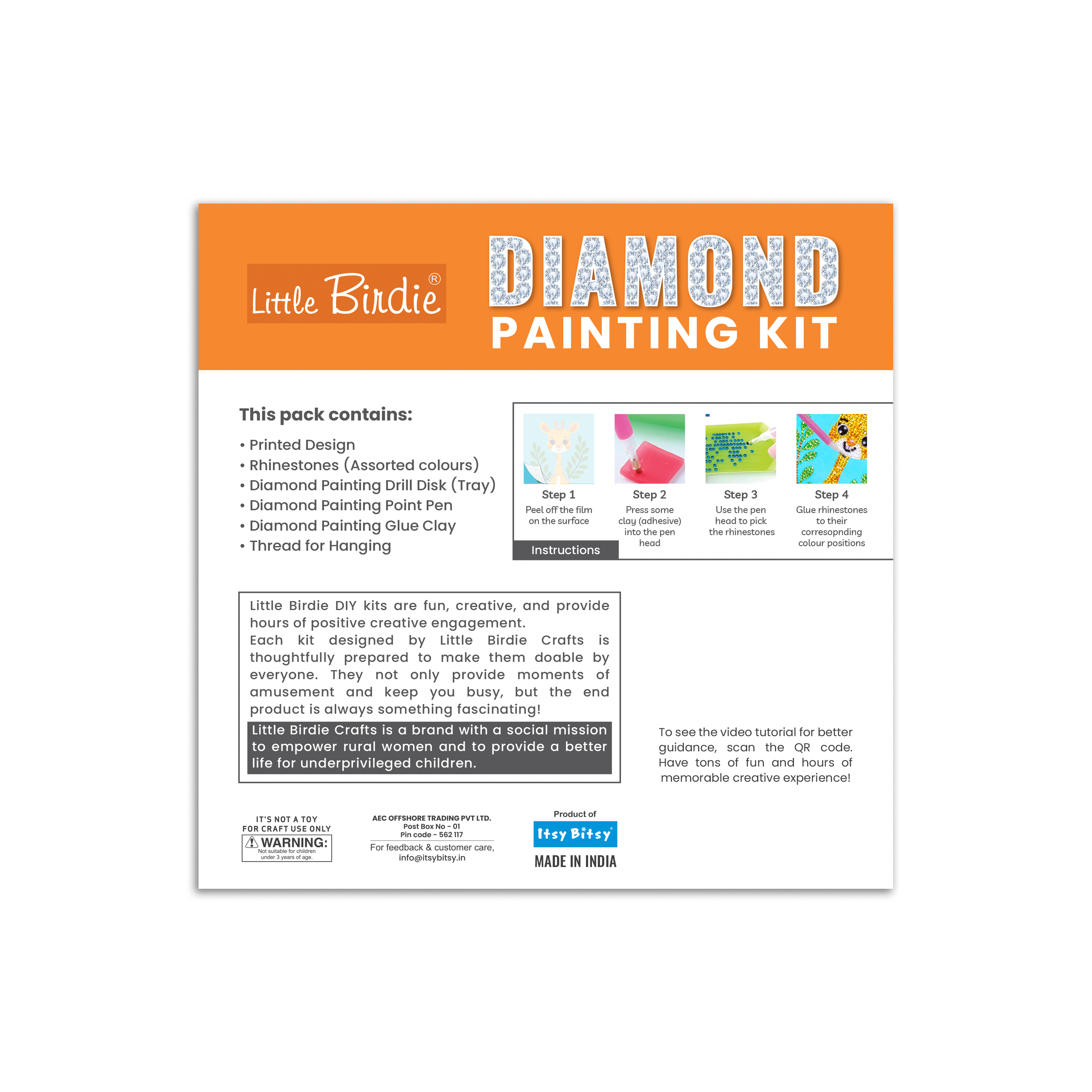 DIY Diamond Painting Kit - Giraffe, 1Box