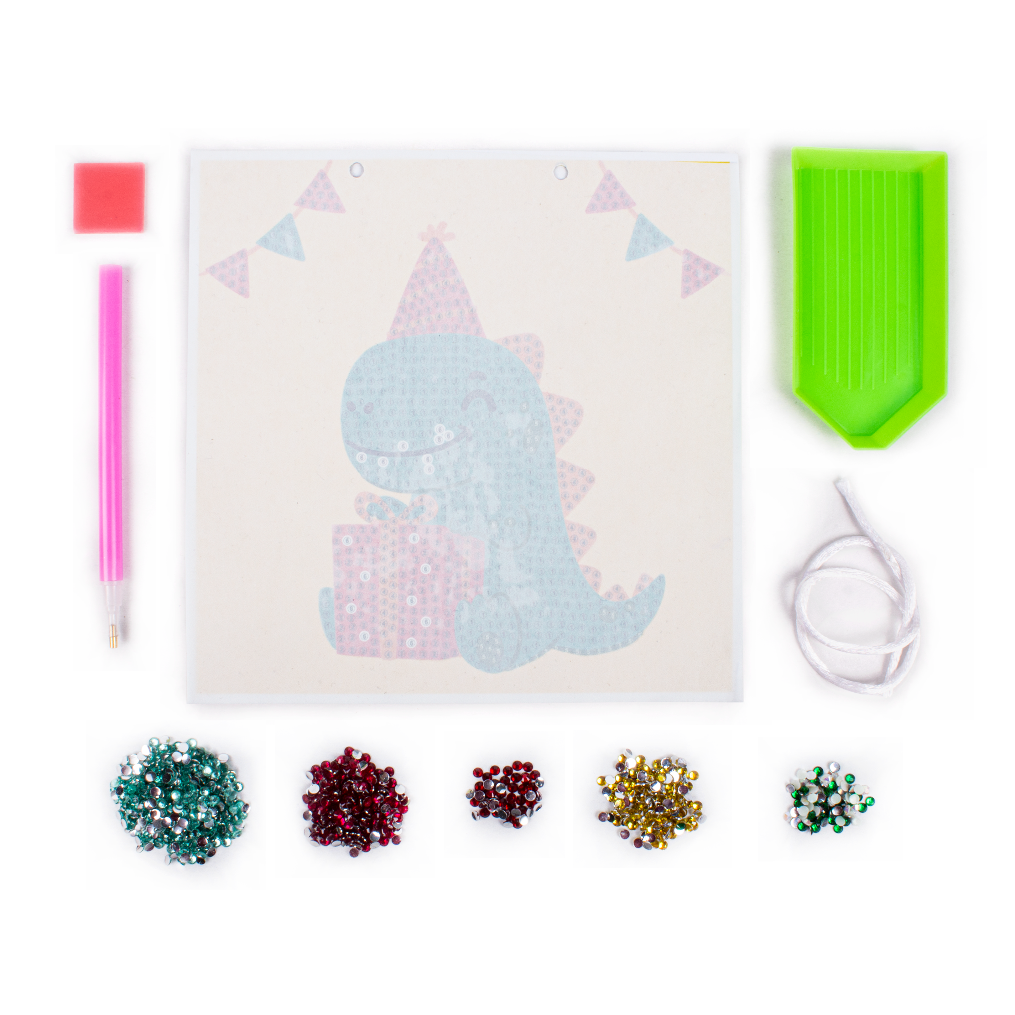 DIY Diamond Painting Kit - Dino Party, 1 Box