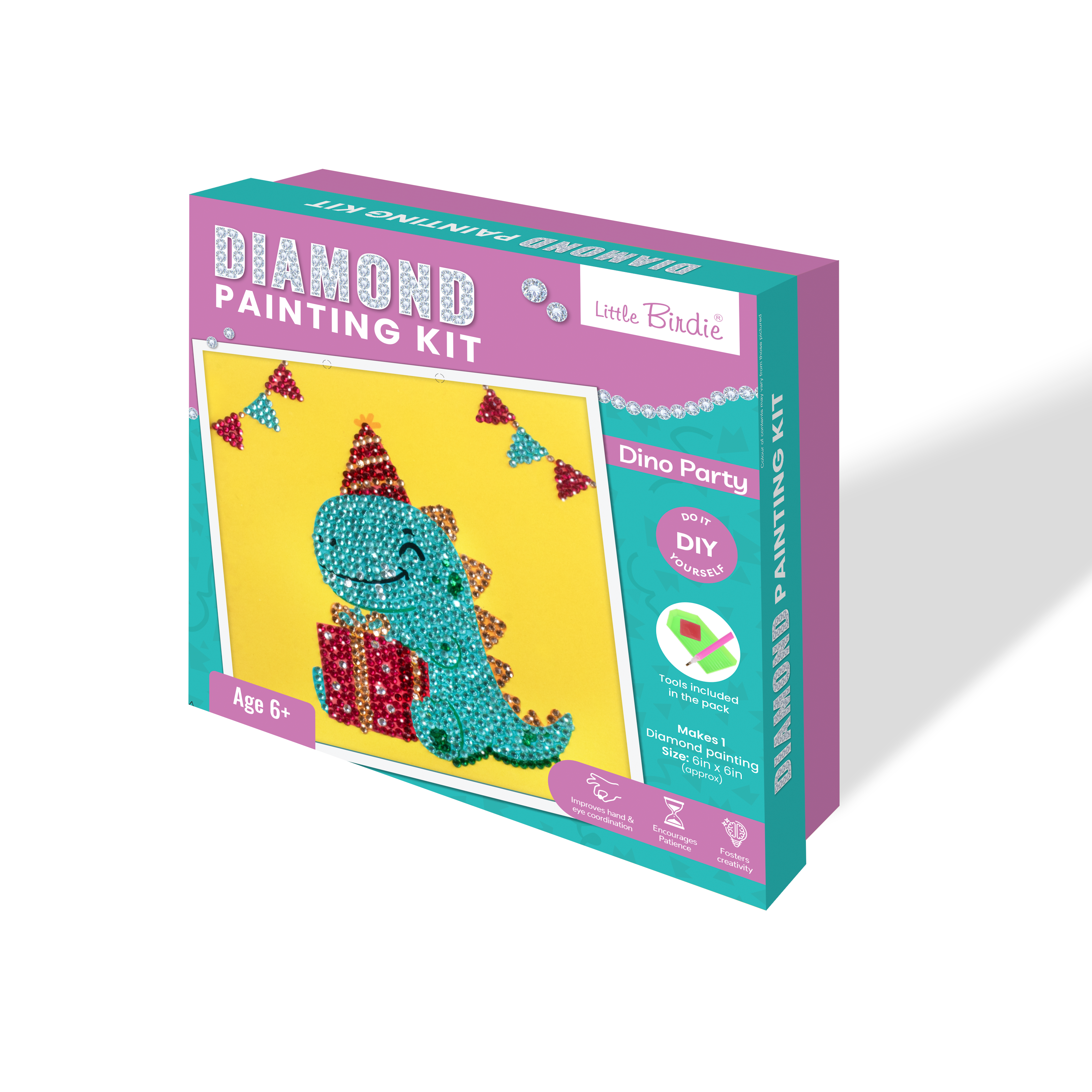 DIY Diamond Painting Kit - Dino Party, 1 Box