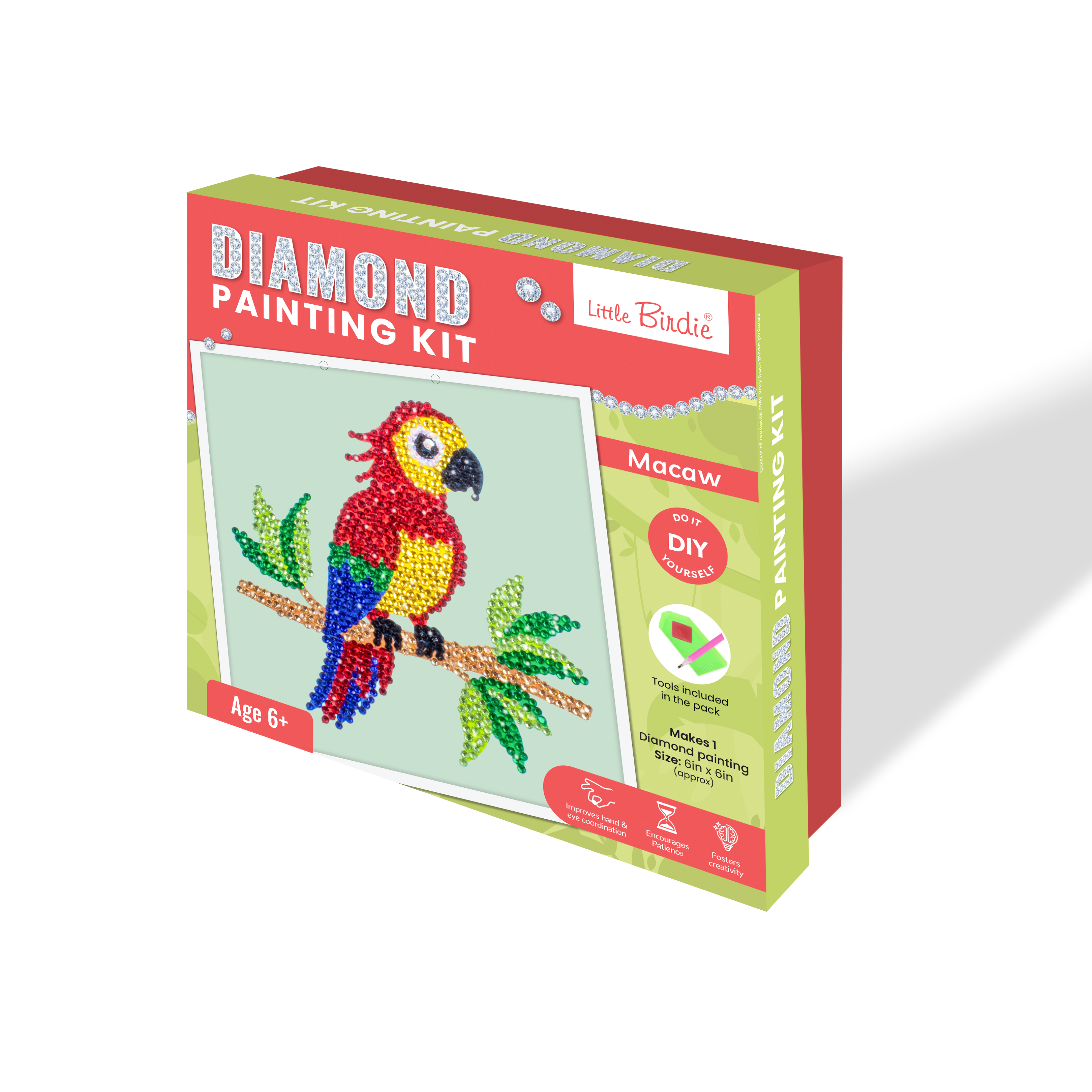 DIY Diamond Painting Kit - Macaw, 1Box