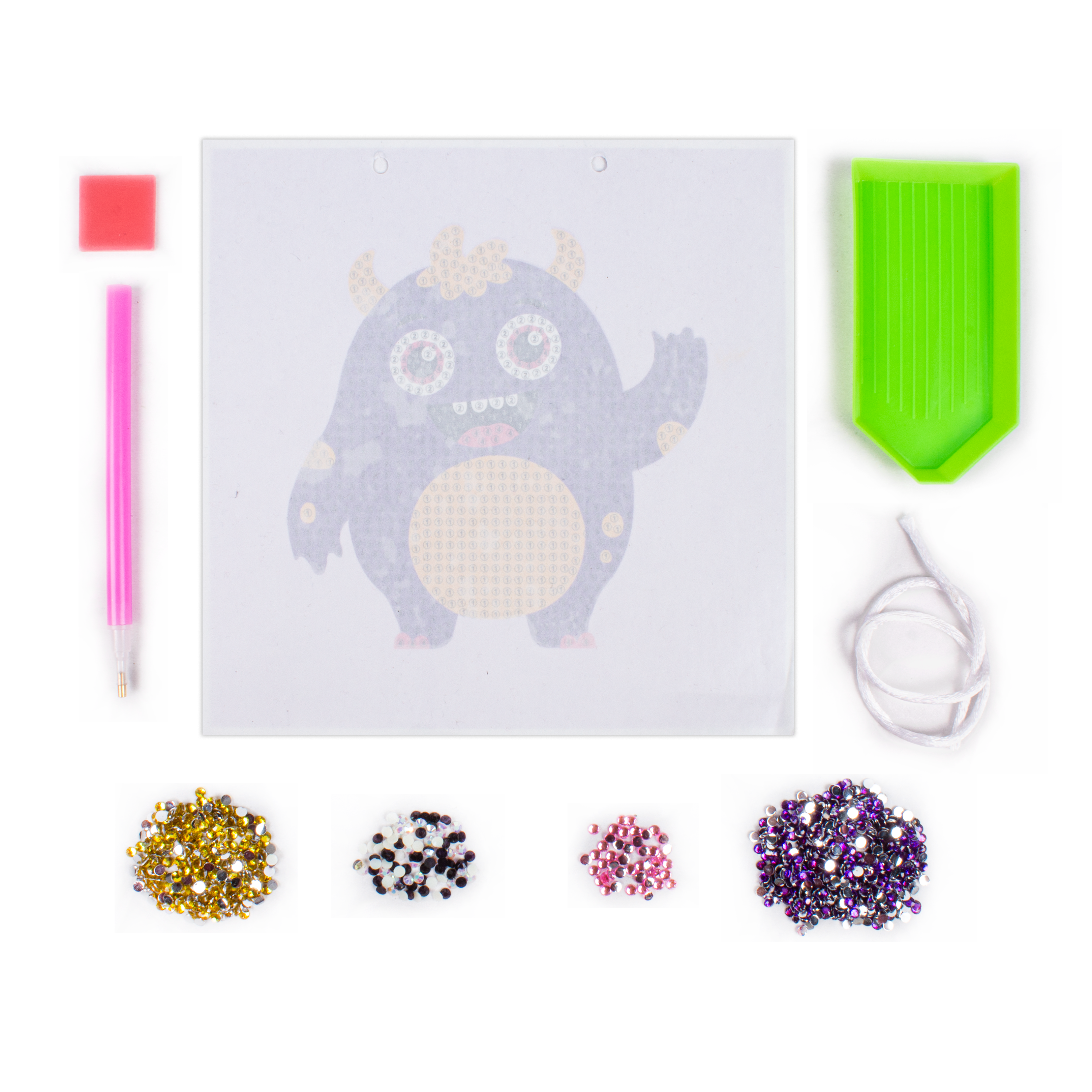 DIY Diamond Painting Kit - Happy Monster, 1 Box