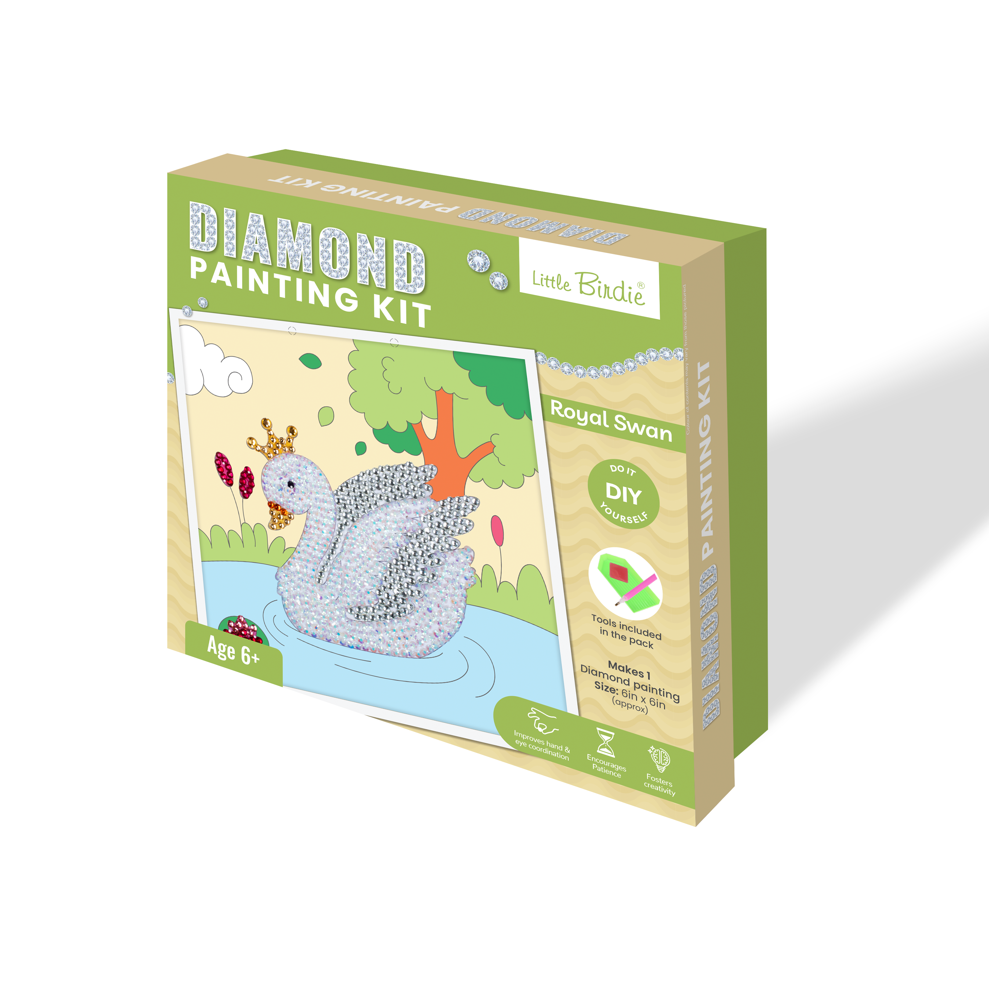 DIY Diamond Painting Kit - Royal Swan, 1 Box