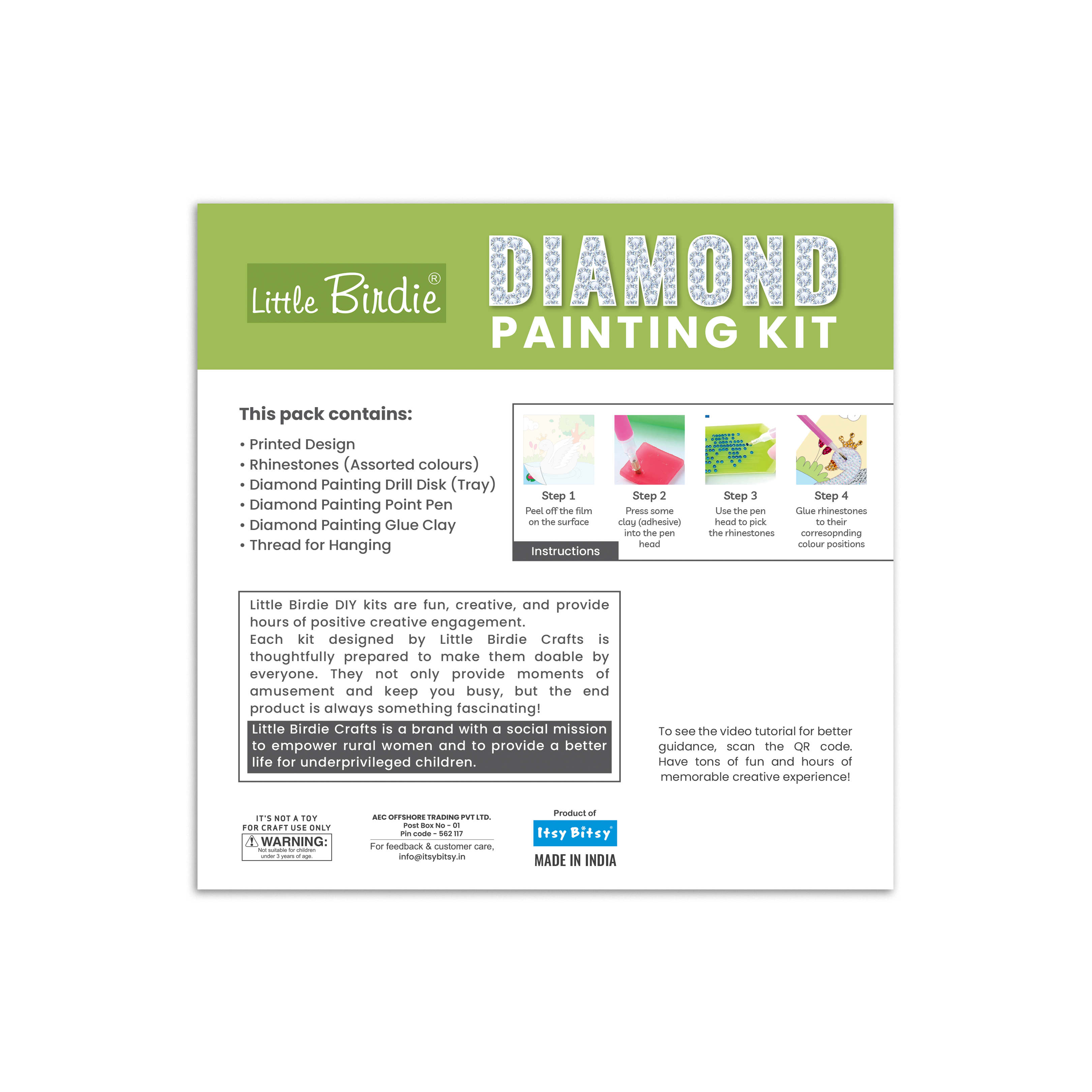 DIY Diamond Painting Kit - Royal Swan, 1 Box