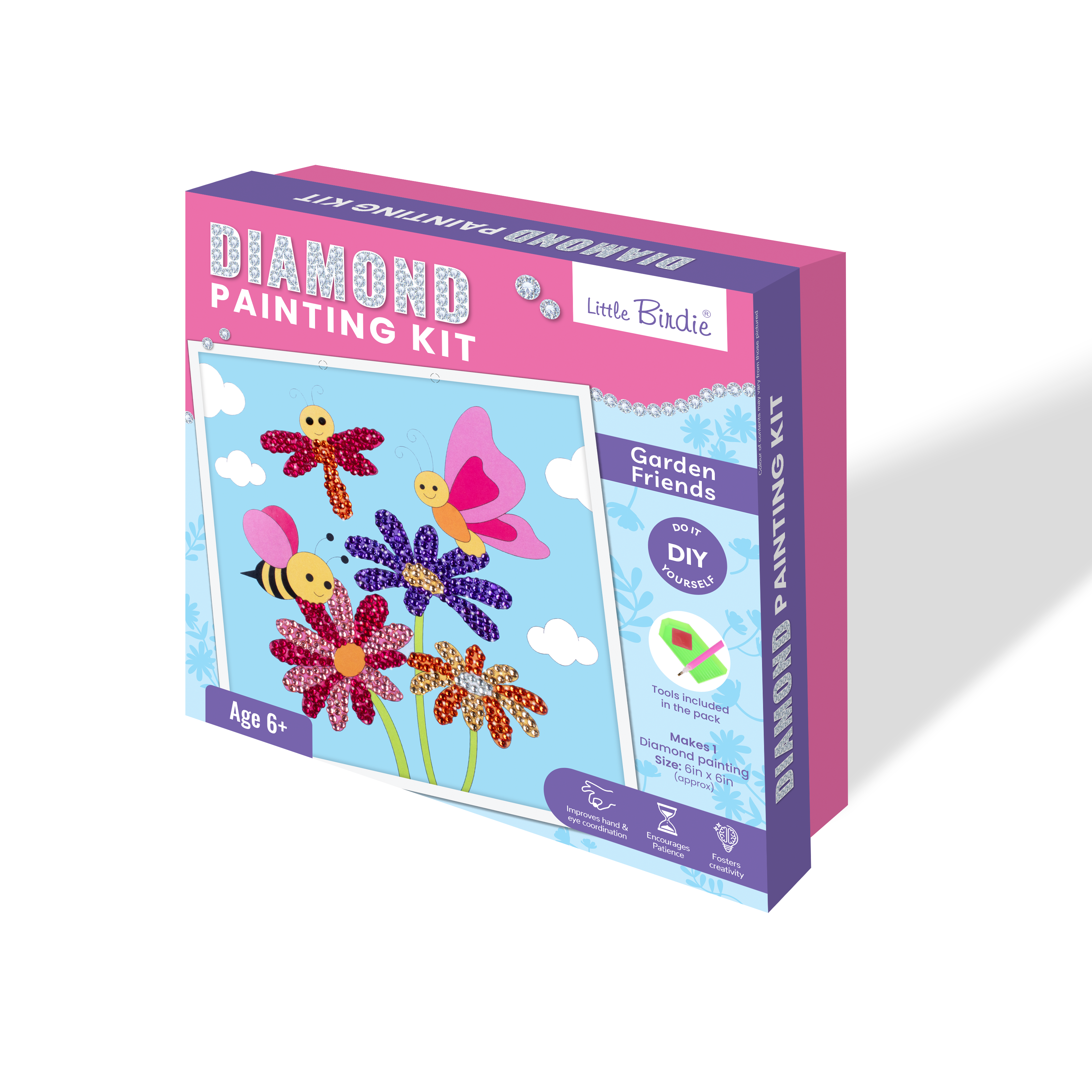 DIY Diamond Painting Kit - Garden Friends, 1 Box