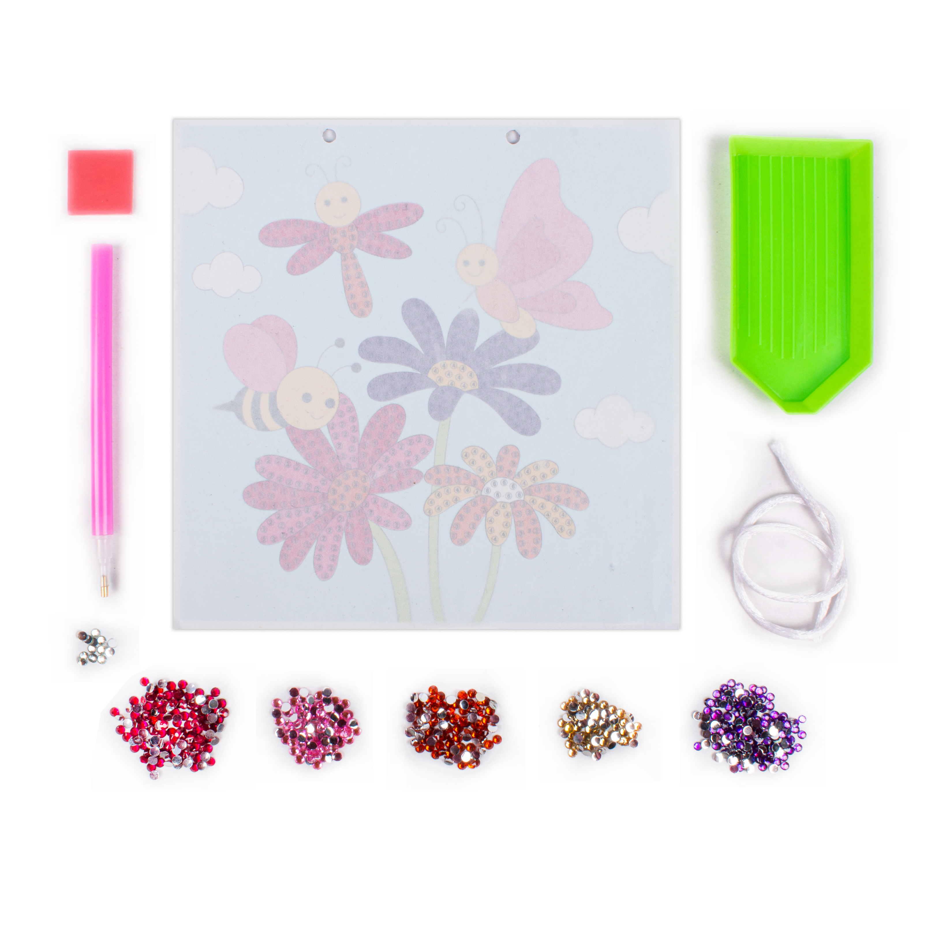 DIY Diamond Painting Kit - Garden Friends, 1 Box