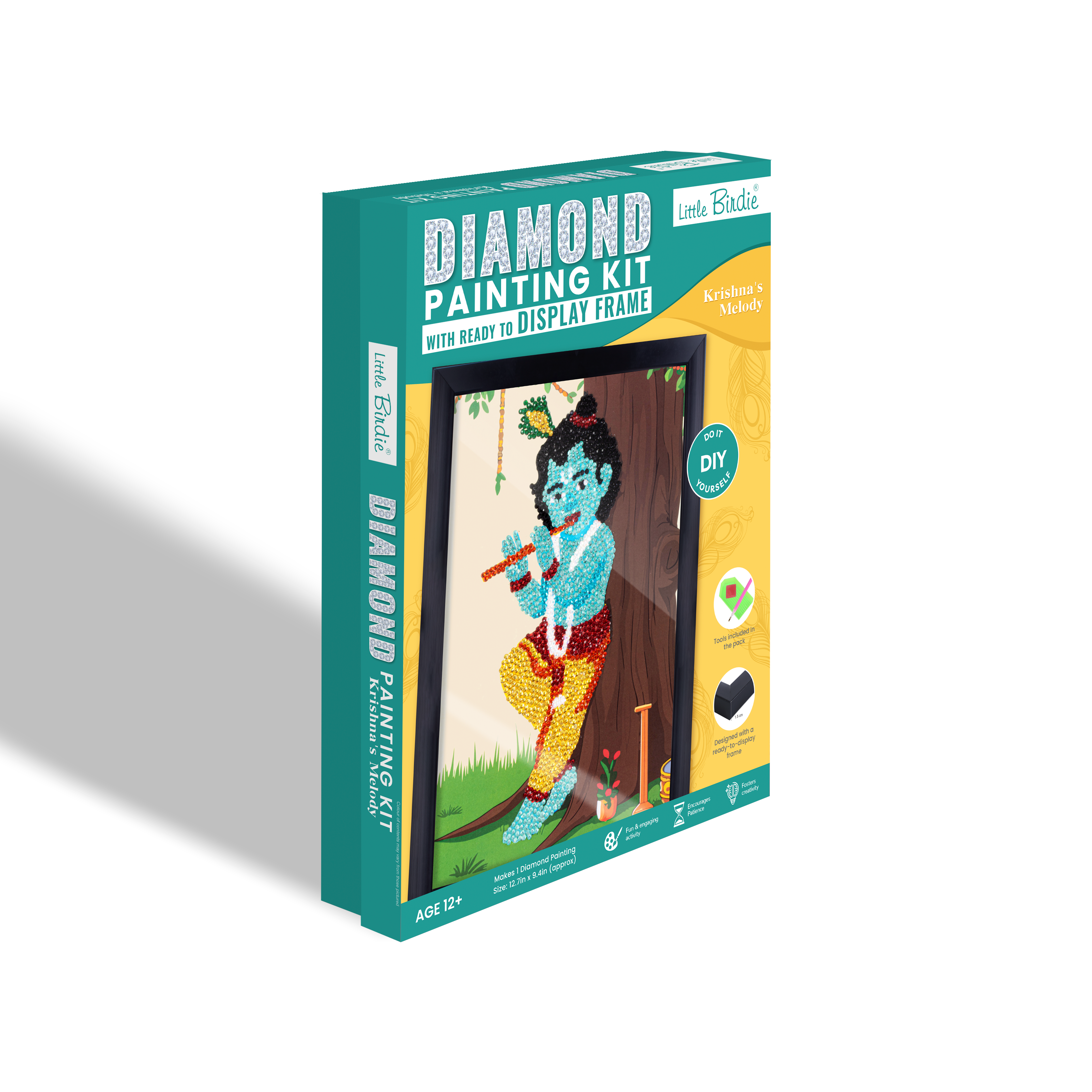 DIY Diamond Painting Kit with frame - Krishnas Melody, 1 Box