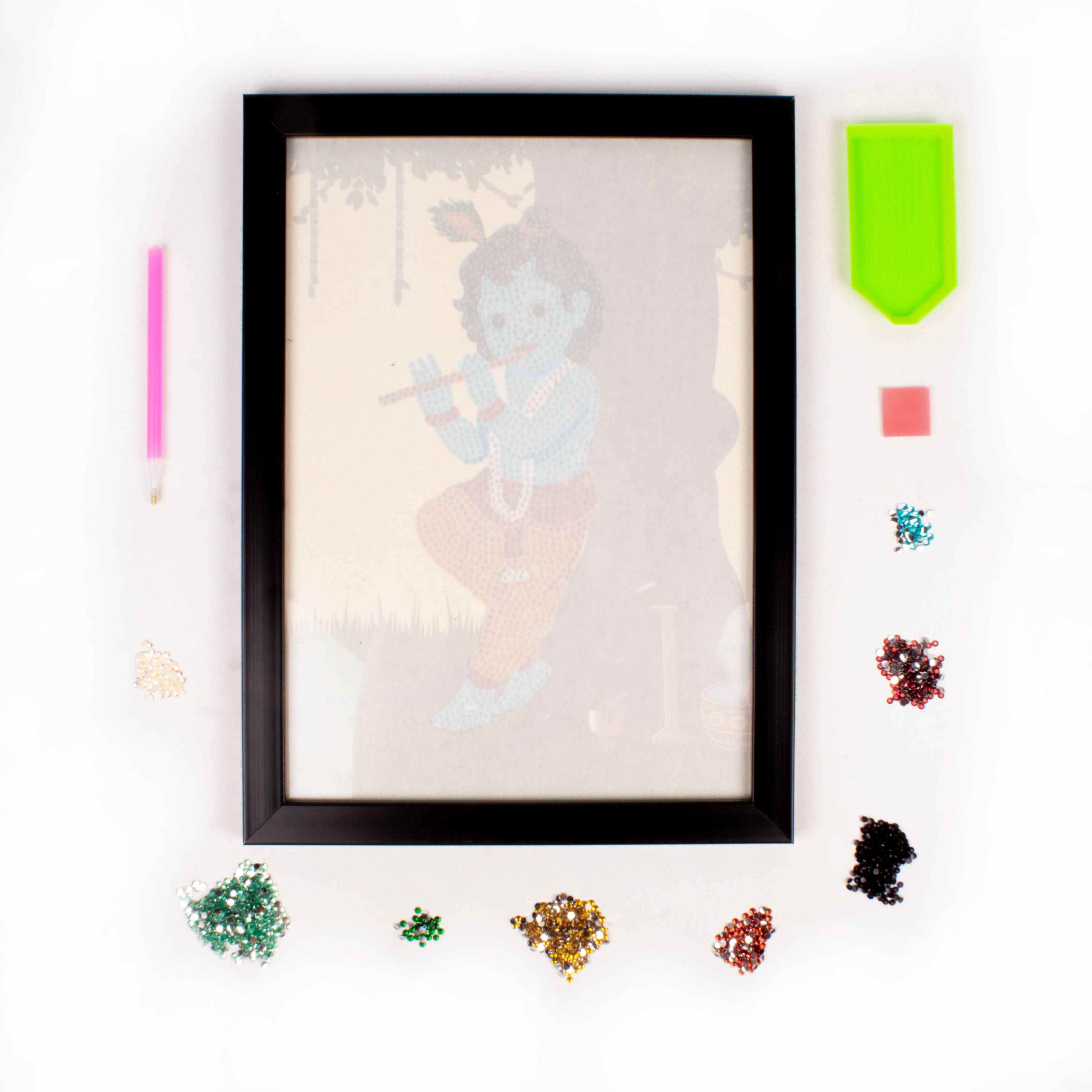 DIY Diamond Painting Kit with frame - Krishnas Melody, 1 Box