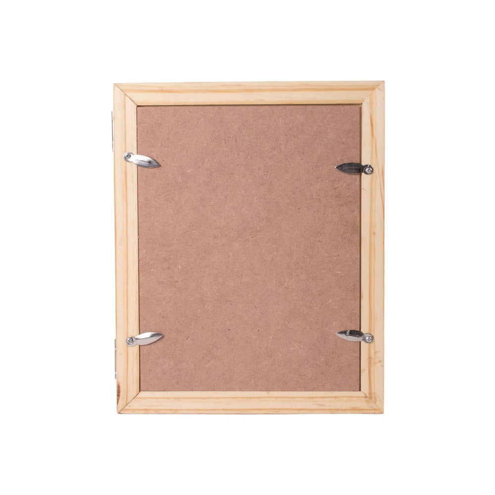 Pinewood Dual Picture Frame with Hinge,  Approx. L16.14in x H10in x D0.59in, 1pc