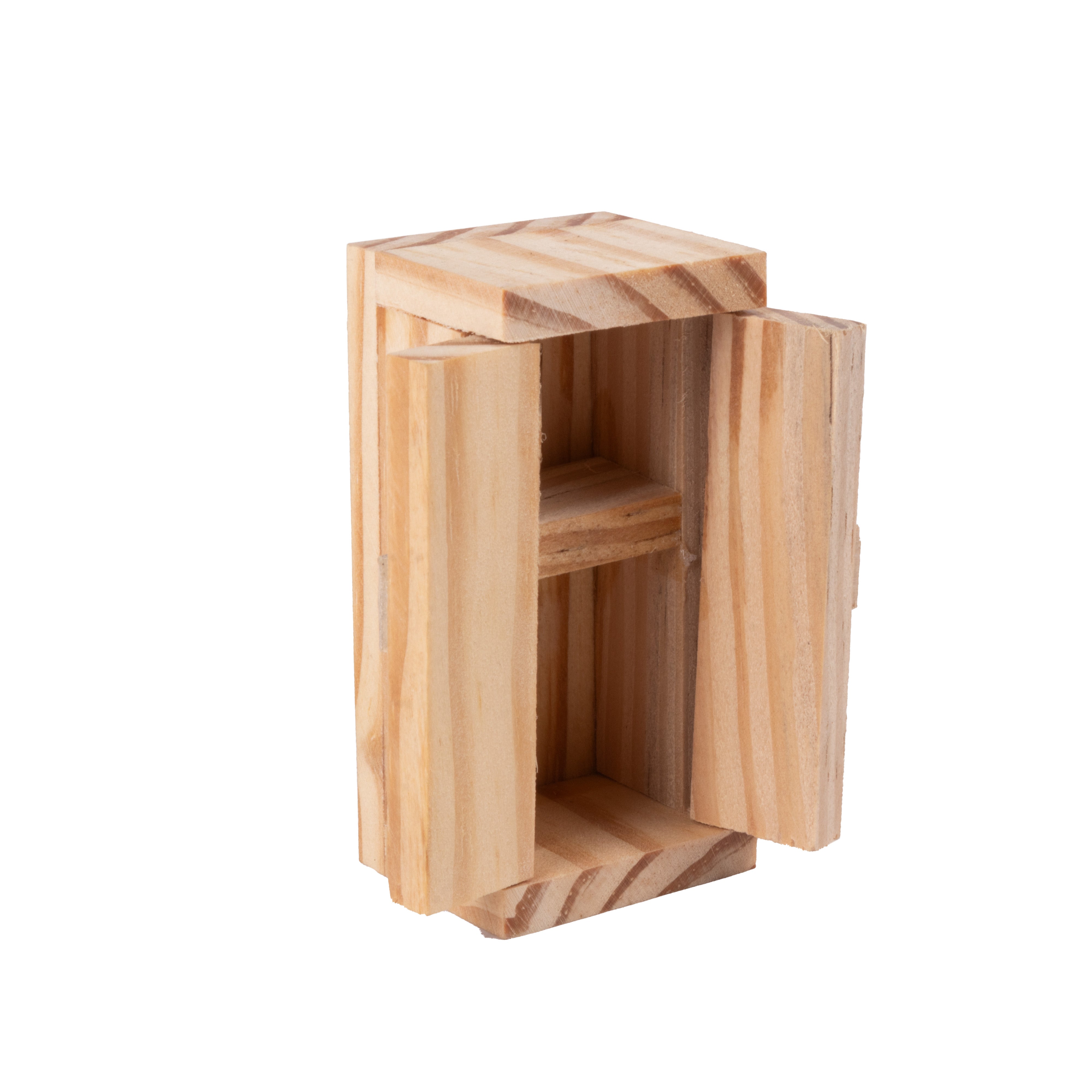 Wooden Miniature Cupboard Approx L1.45inch x W1.25inch x H3.03inch 1pc