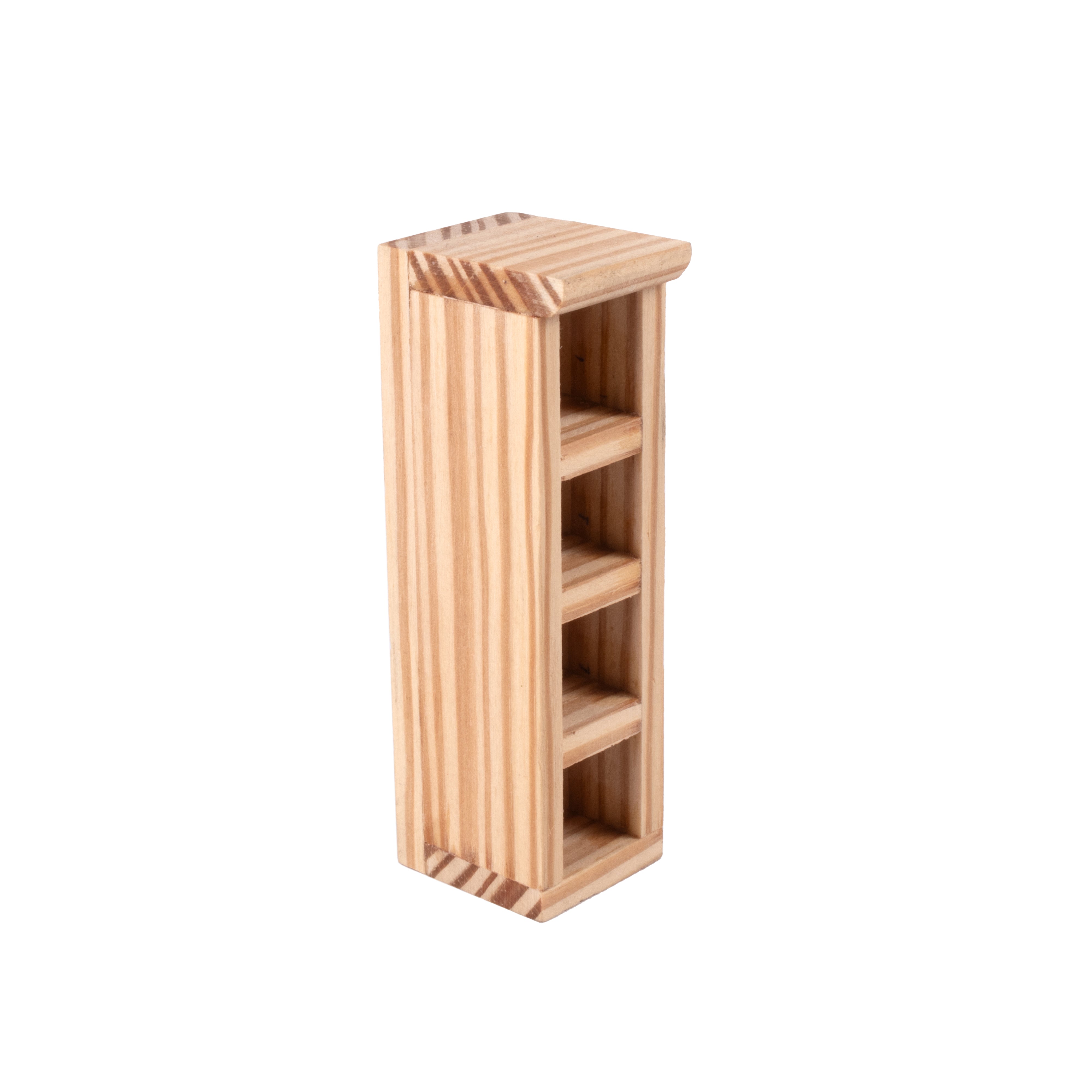 Wooden Miniature Bookshelf Approx L1.14inch x W1.41inch x H3.93inch 1pc