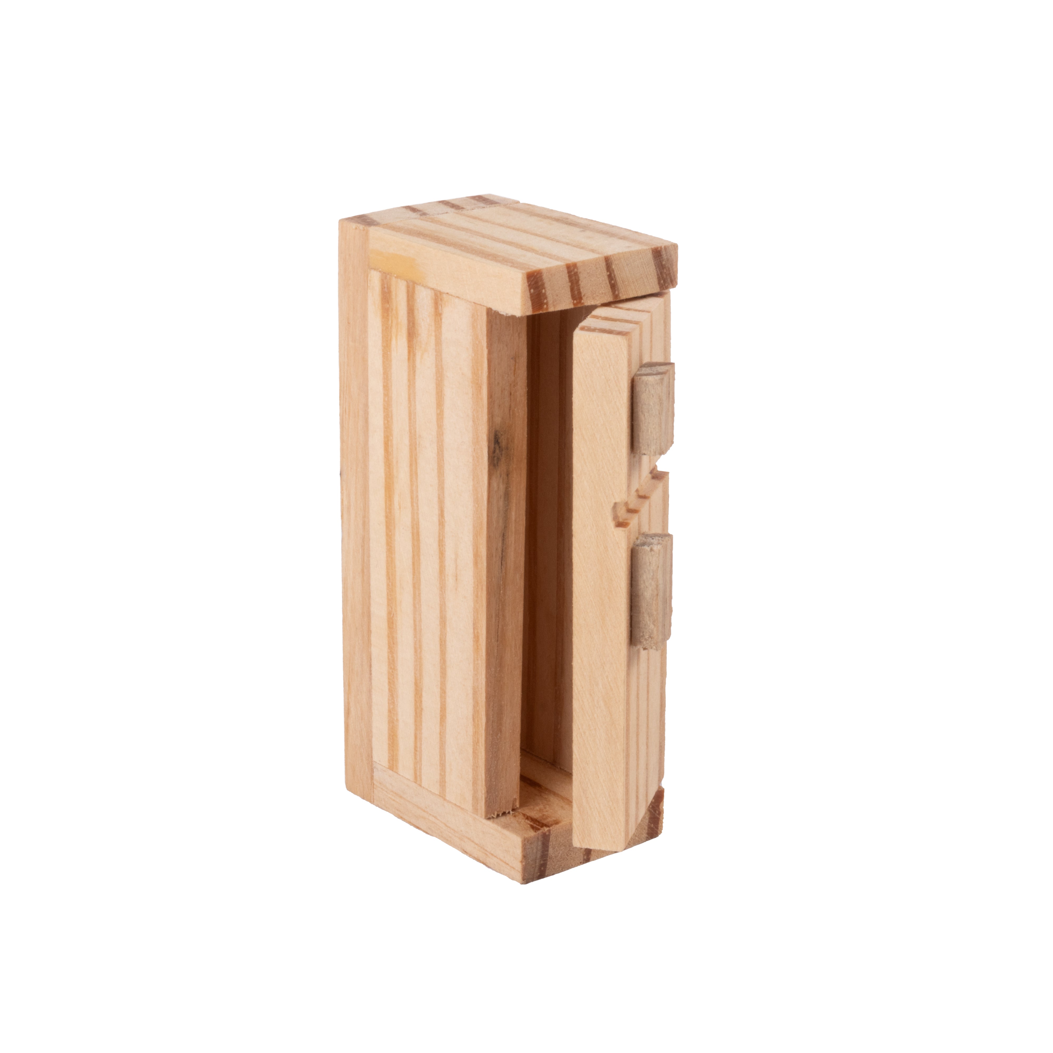 Wooden Miniature Fridge Approx L0.94inch x W1.49inch x H3.03inch 1pc