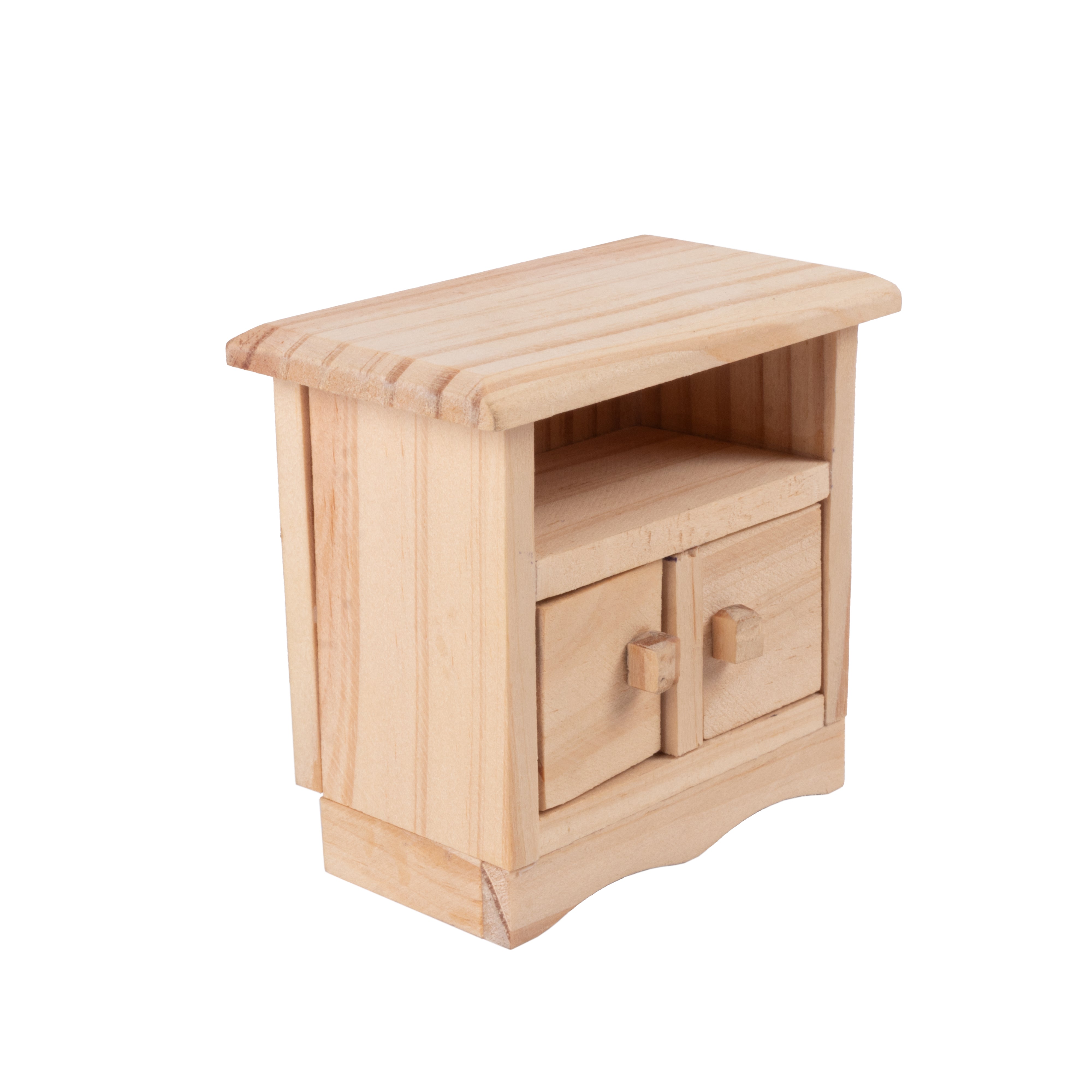 Wooden Miniature Two Door Storage Cabinet Approx L3.38inch x W2inch x H3.26inch 1pc