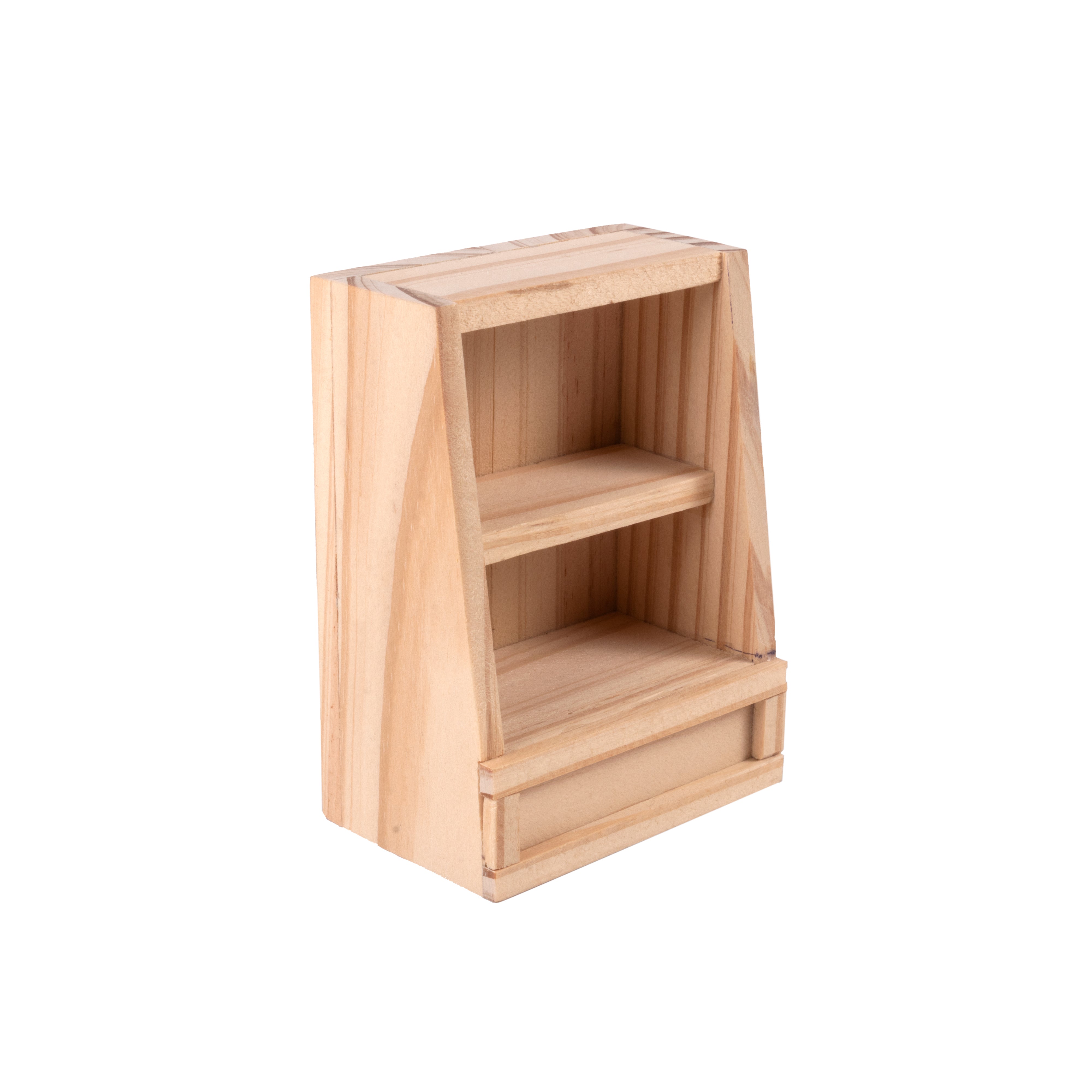 Wooden Miniature Shelf Approx L2.95inch x W1.25inch x H3.03inch 1pc