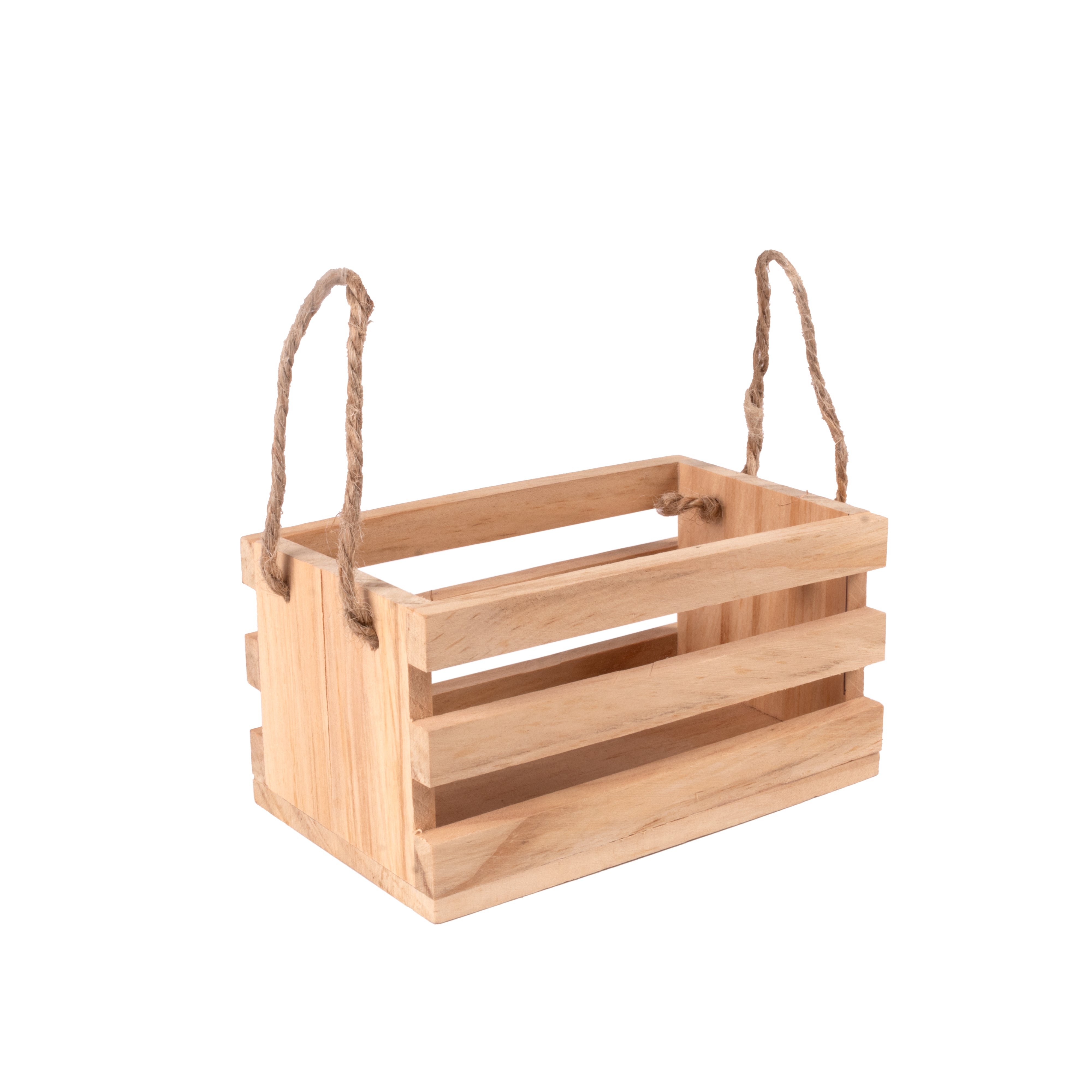 Wooden Miniature Slatted Basket Approx L4.92inch x W2.99inch x H2.55inch 1pc