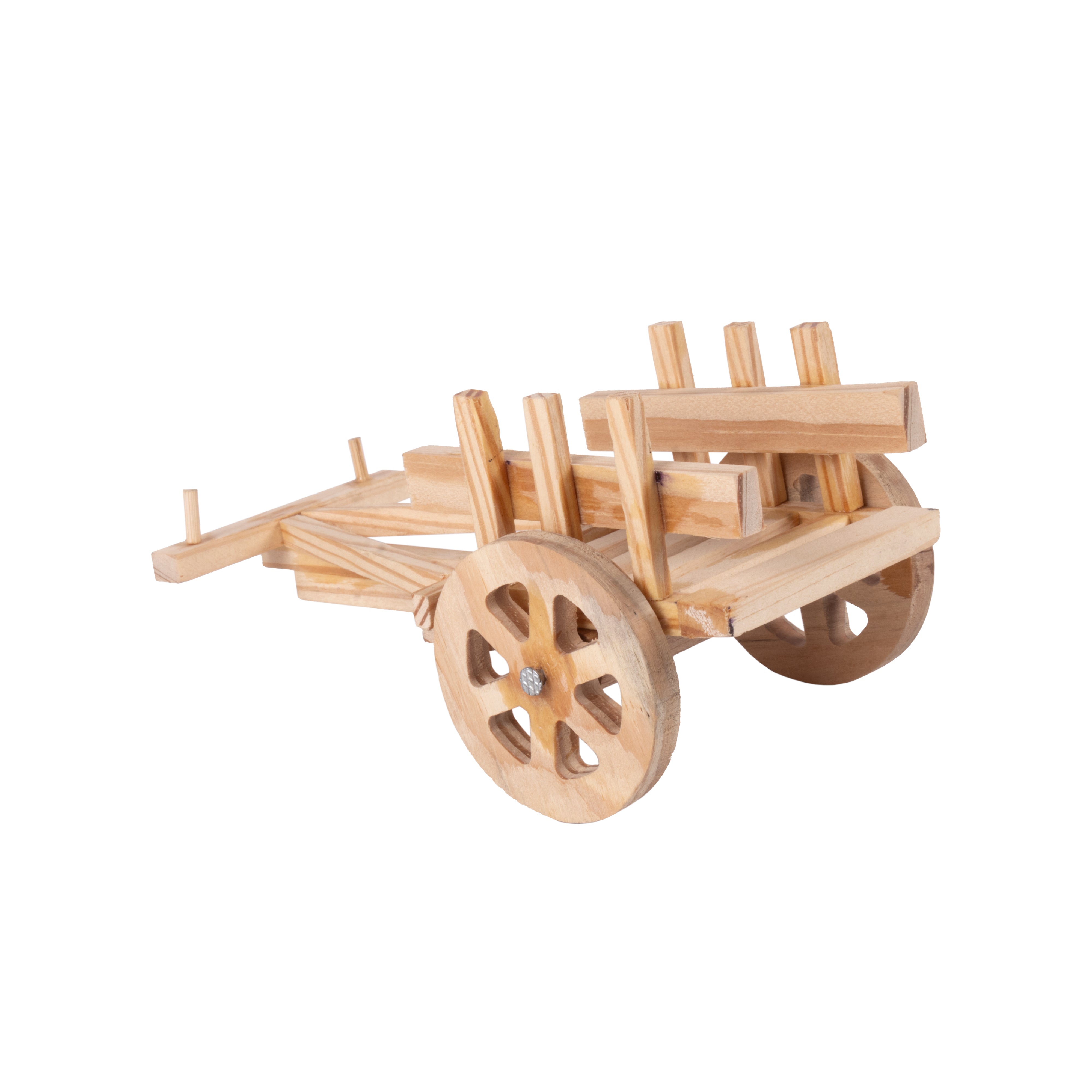 Wooden Miniature Pull Cart Approx L5.9inch x W3.14inch x H2.75inch 1pc