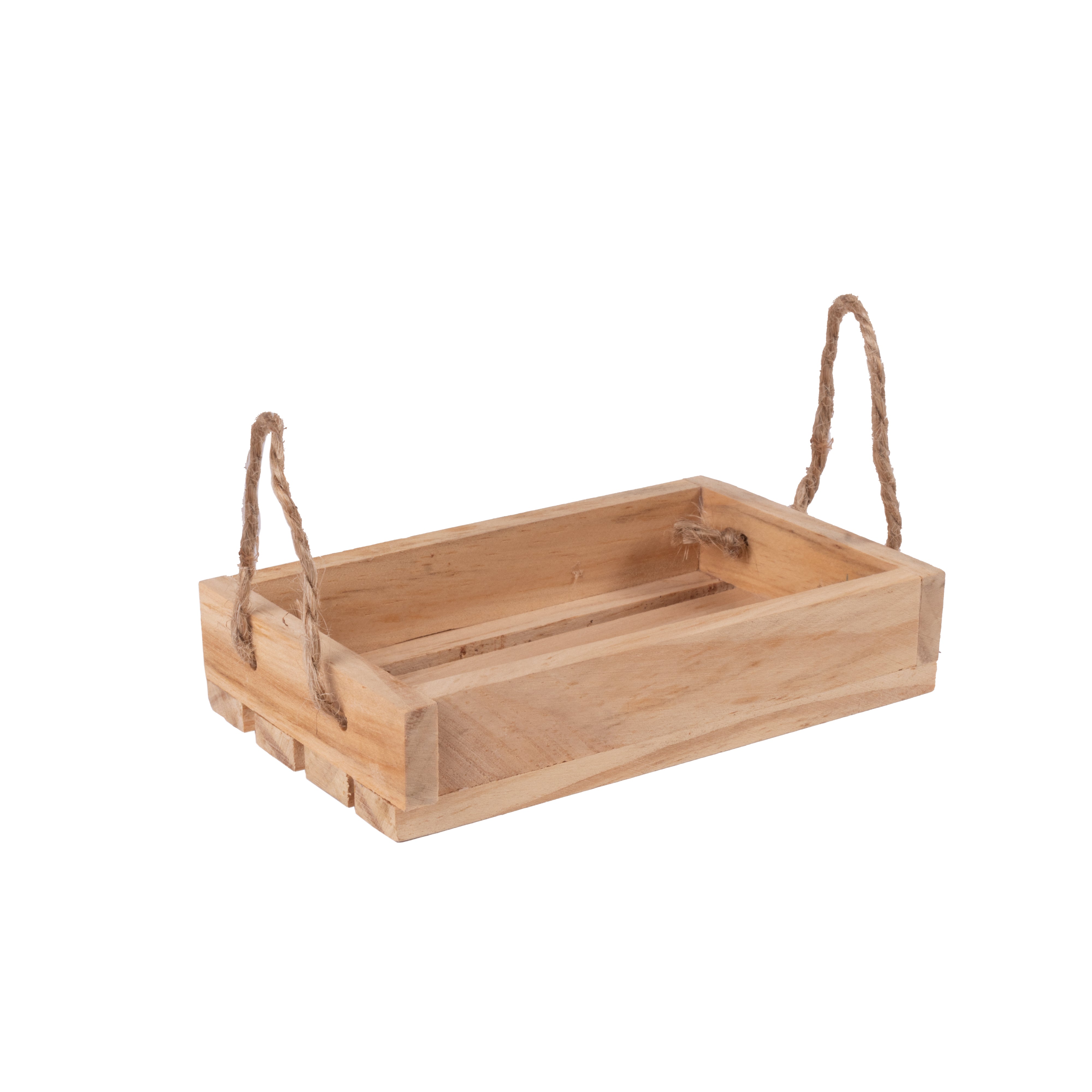 Wooden Miniature Slatted Shallow Basket Approx L2.87Inch x W4.92Inch x H0.98inch 1pc