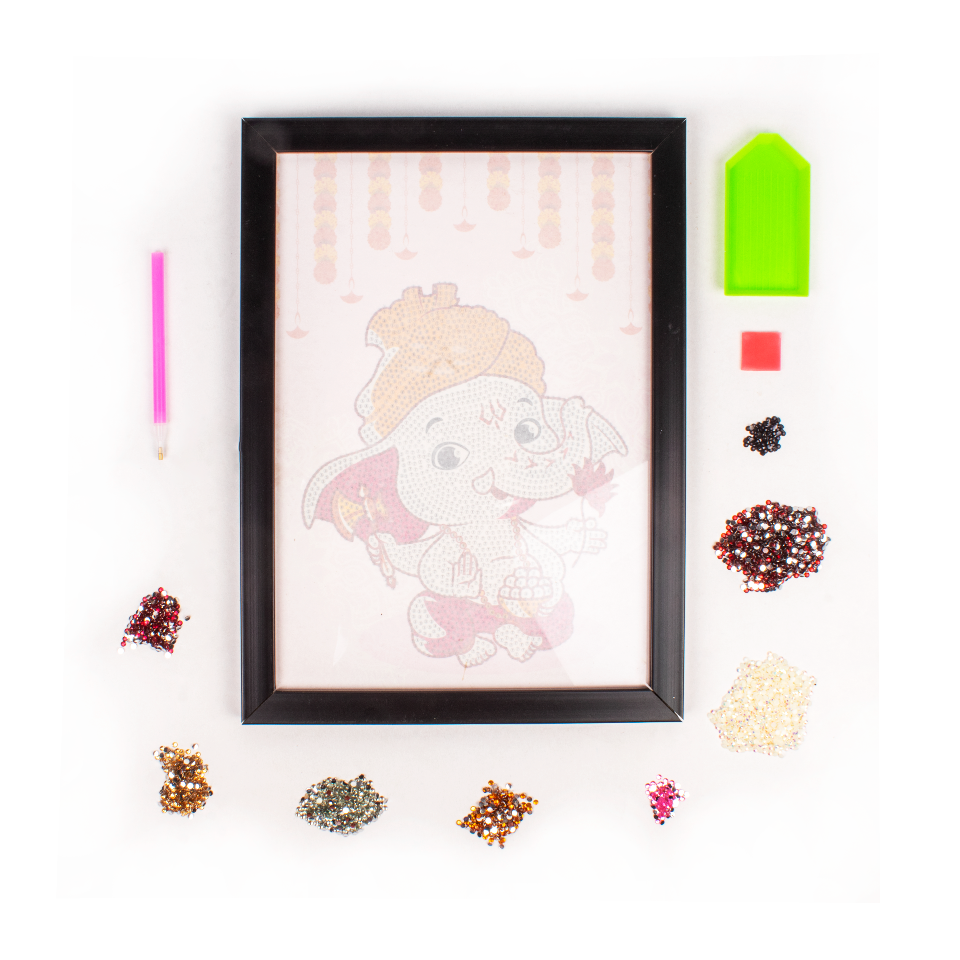 DIY Diamond Painting Kit with frame - Enchanted Ganesha, 1 Box