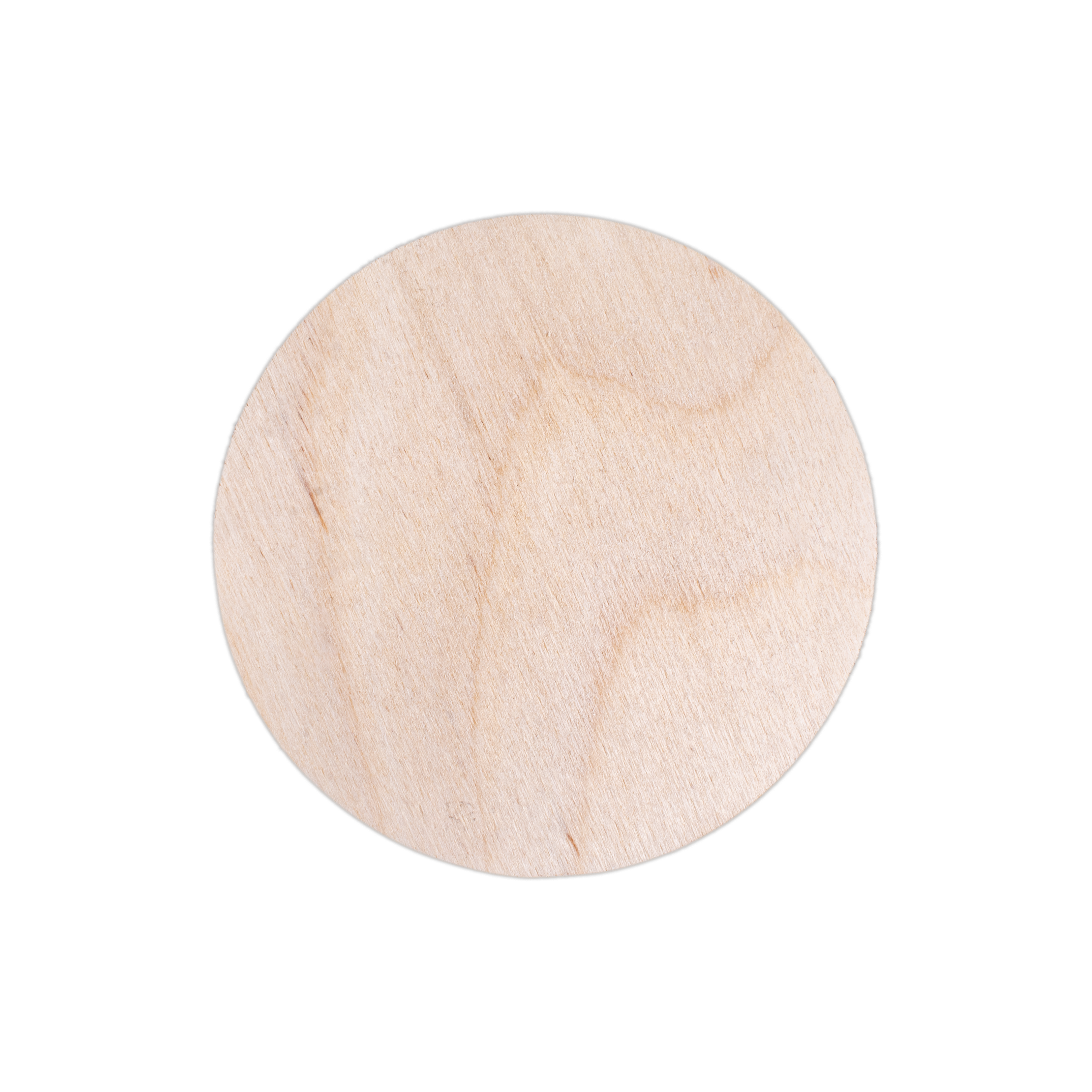 Coaster - Birch Wood, Round, 4inch Dia, 4mm Thick, Set of 4pc