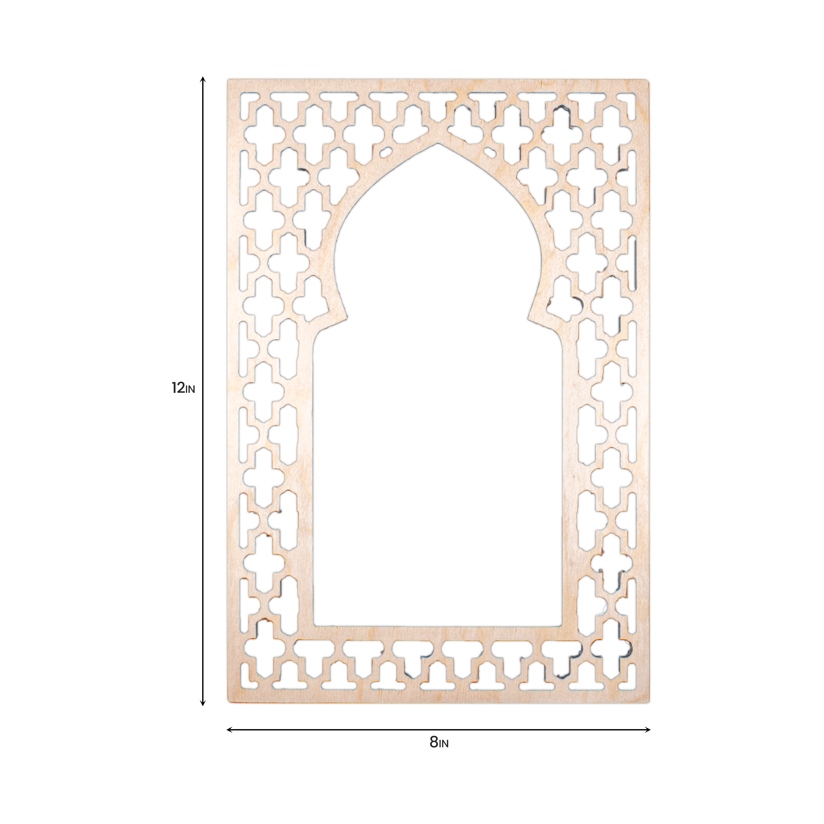 Birch Wood Jharokha Cutout Moroccan Mesh |  12 X 8inch (Approx) | 1pc