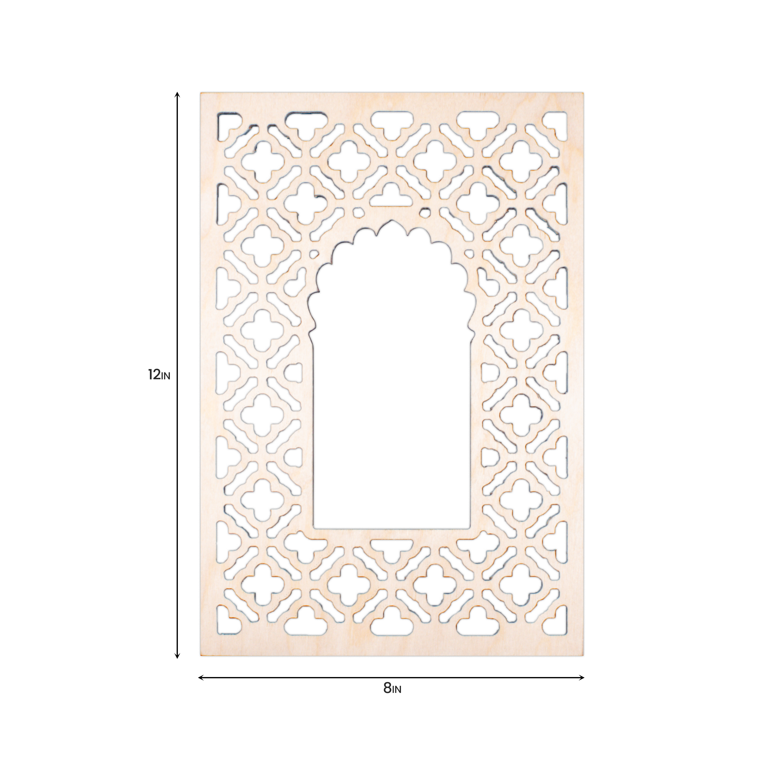 Birch Wood Jharokha Cutout Classic Mesh |  12 X 8inch (Approx) | 1pc