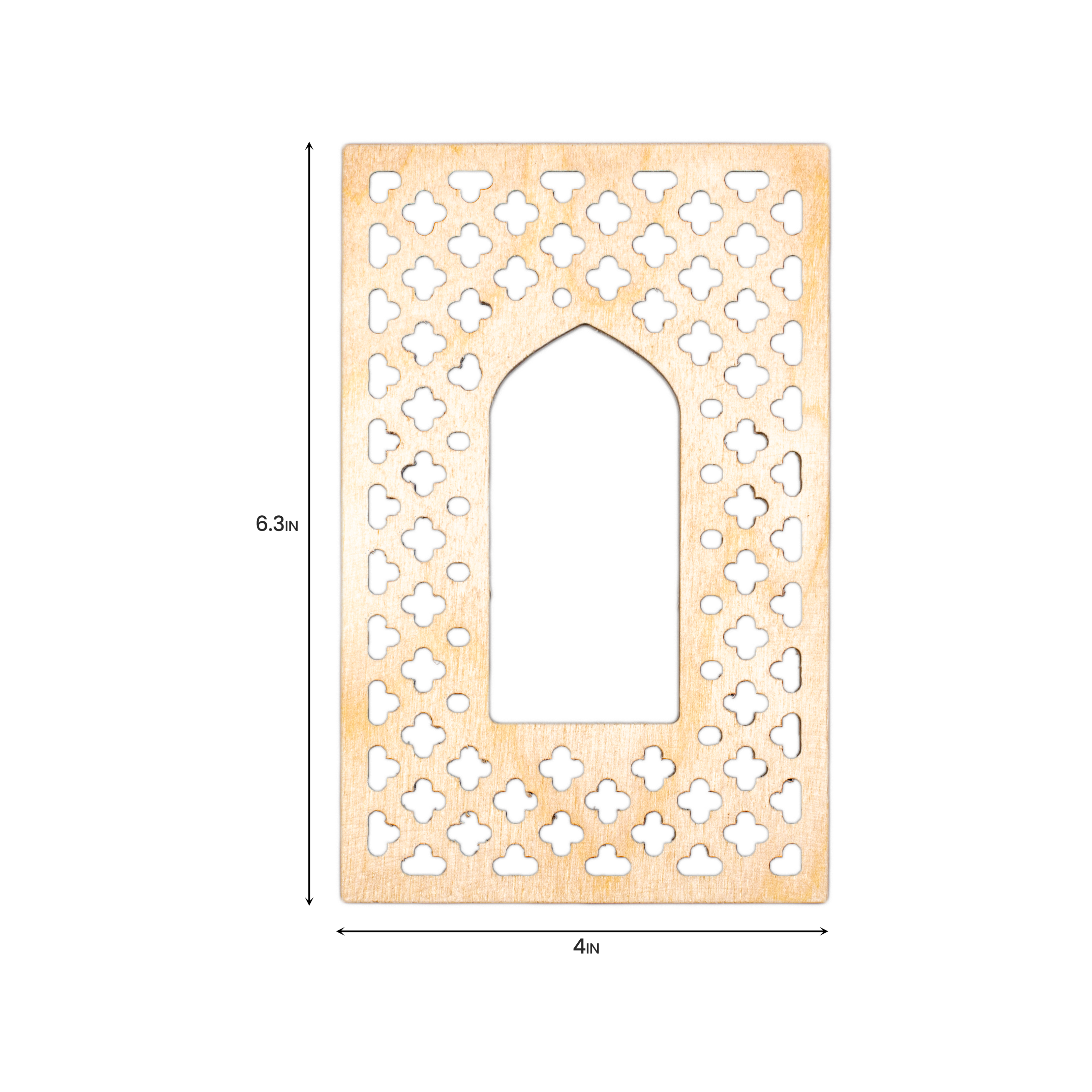 Birch Wood Jharokha Cutout Floral Mesh |  6.3 X 4inch (Approx) | 1pc