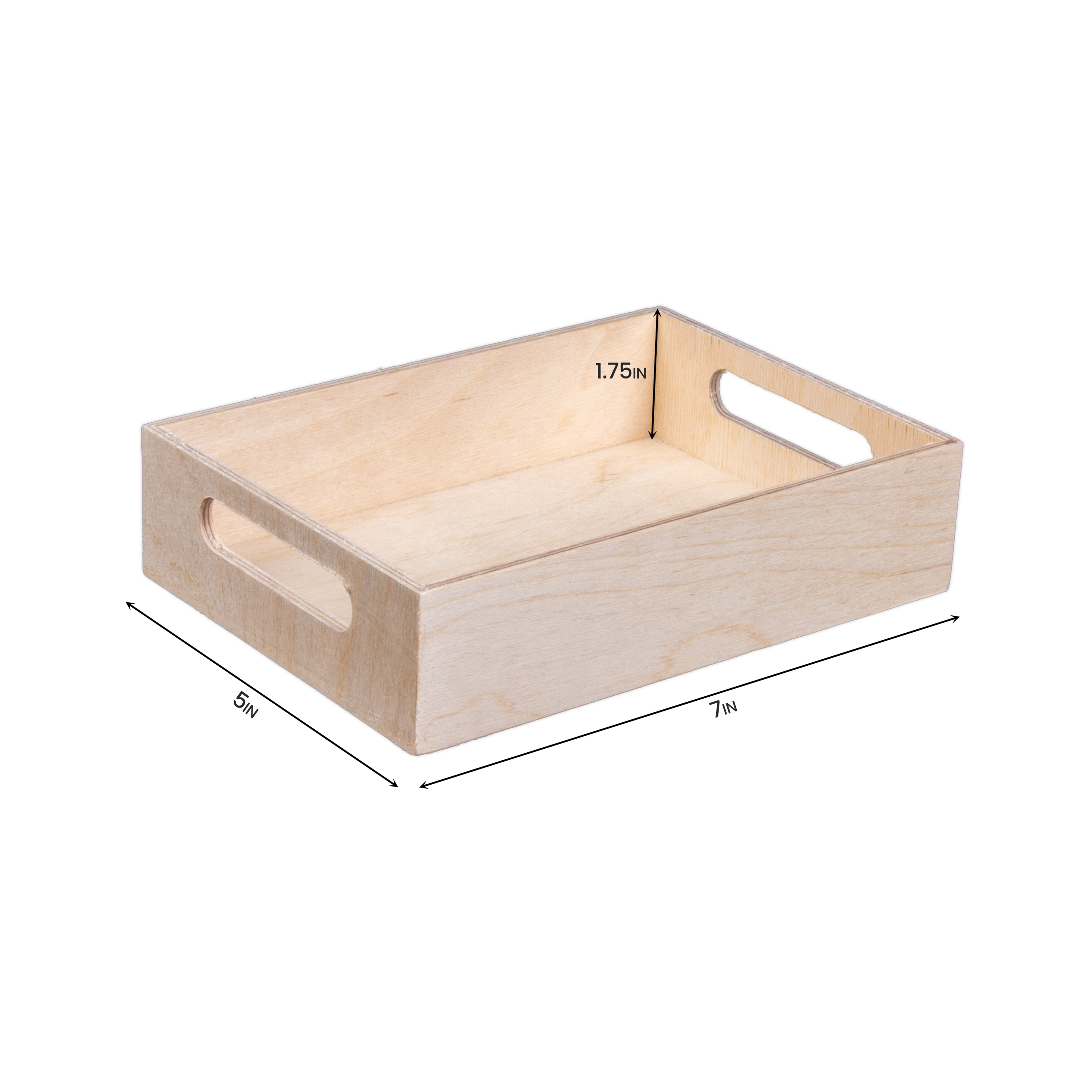 Wooden Gift Tray - Birch Wood, L5in x W7in x H1.75in, 1 pc